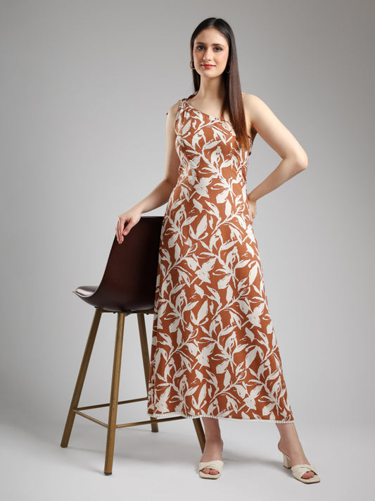 Alizeh One Shoulder Dress- Printed
