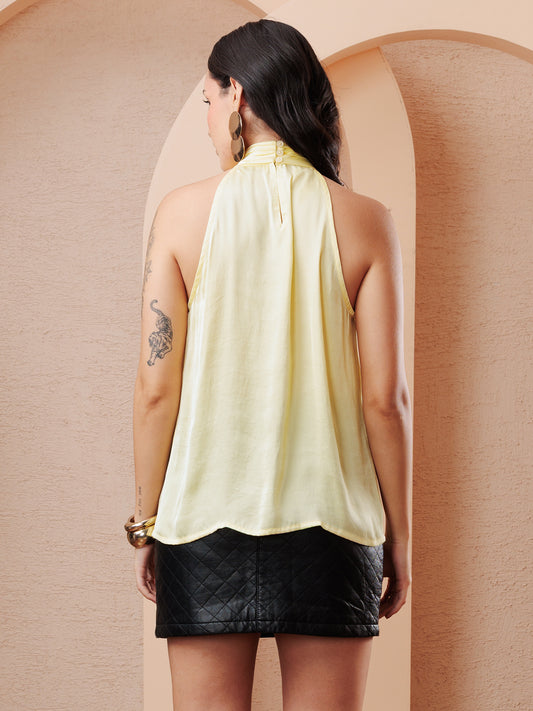 VELURA PEPLUM TOP – Elegant Ruffle Neck Sleeveless Top for Women