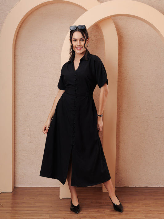BLACO BUTTON MIDI DRESS