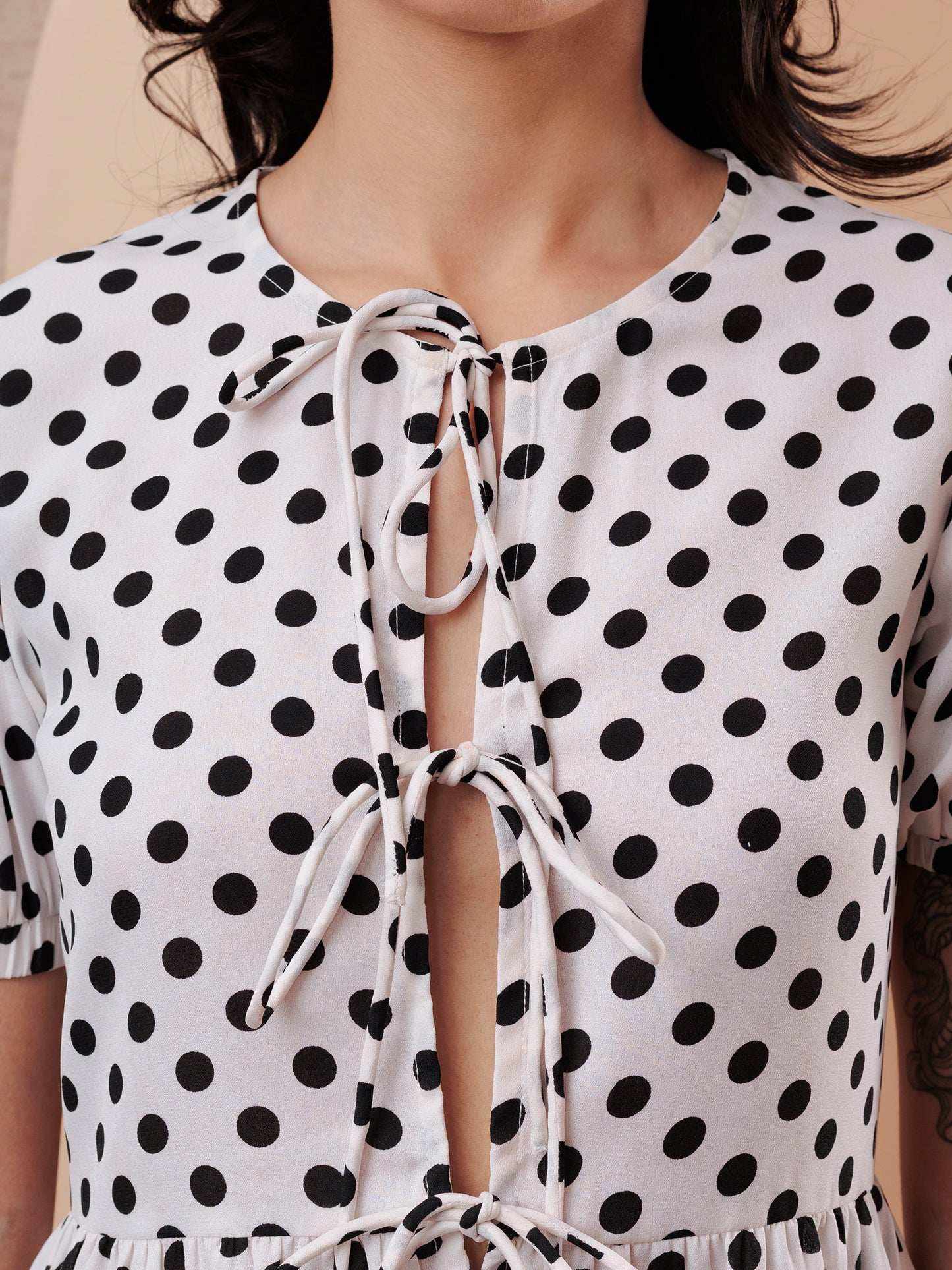 MONROE POLKA PEPLUM TOP