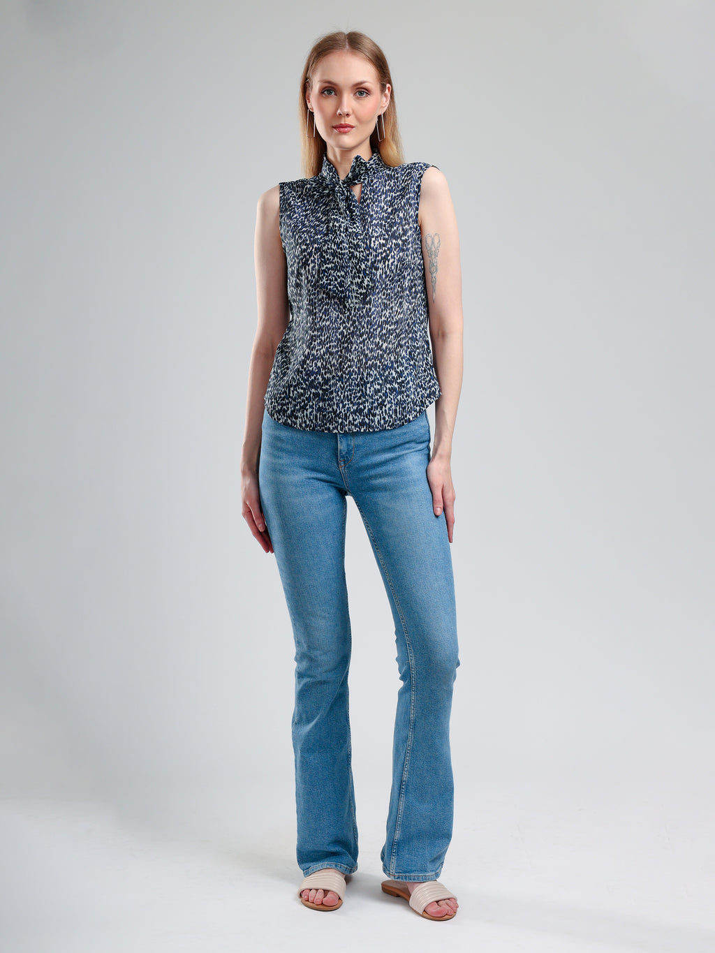 Cory edge Paros sleeveless blouse- Animal print