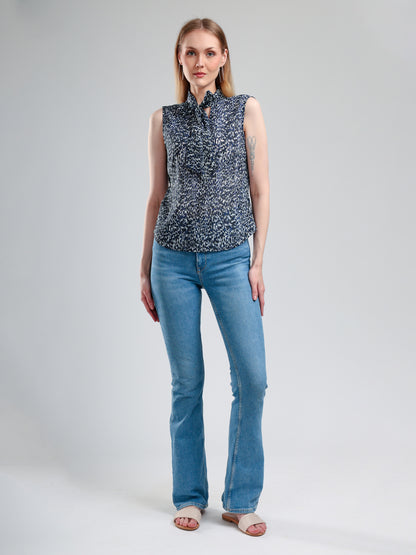 Cory edge Paros sleeveless blouse- Animal print