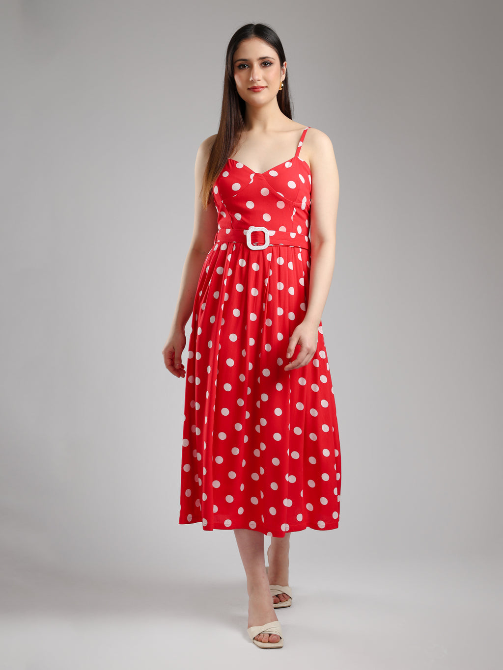 Azira Polka dot Midi Dress