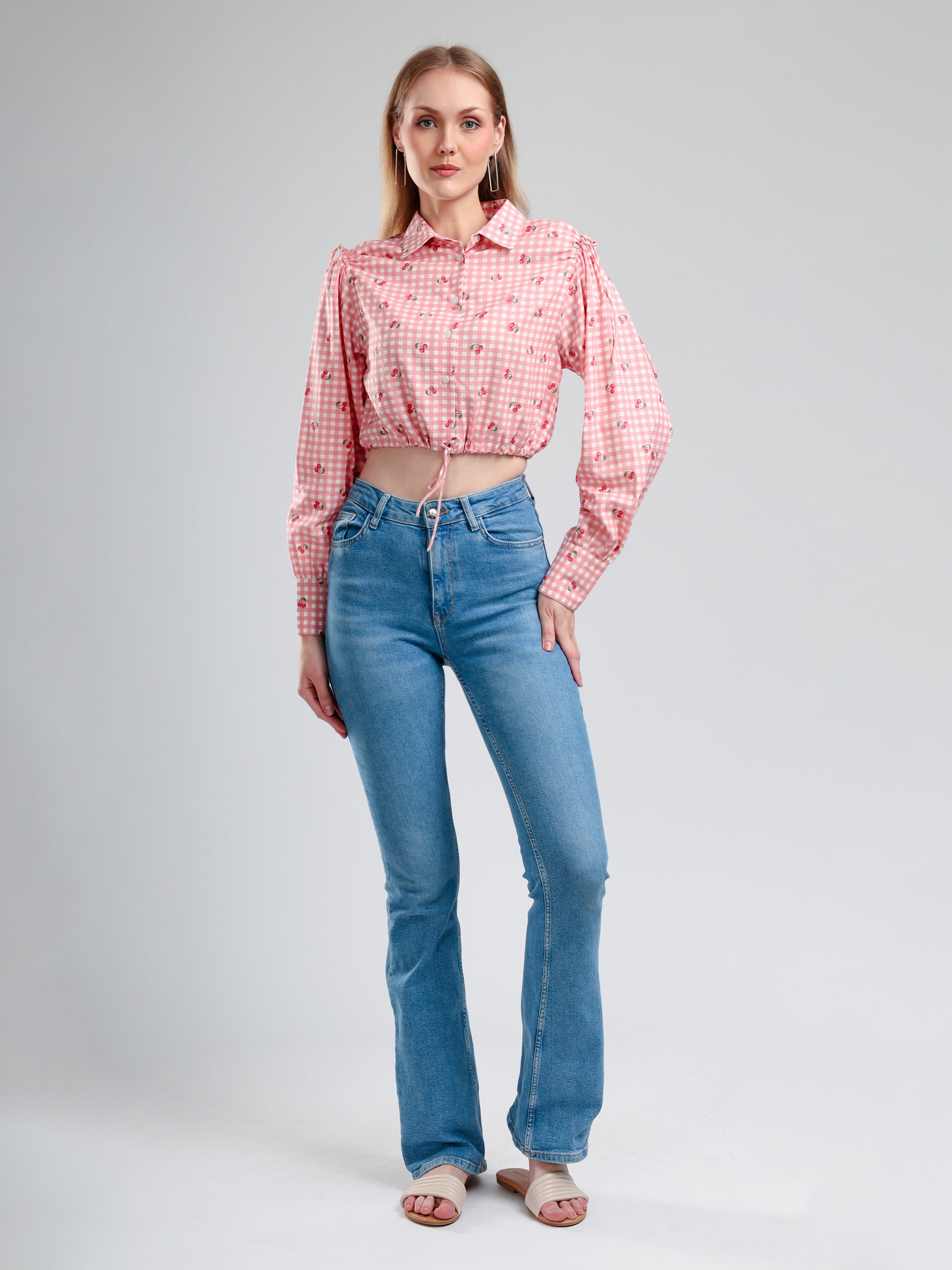 Cory Edge Athena Full sleeve top- Cherry pink