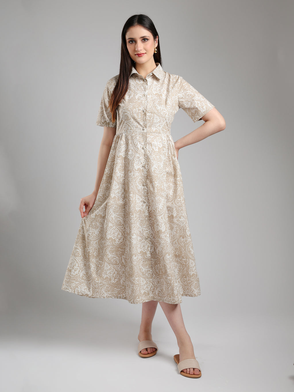 Velisse Midi dress- Beige