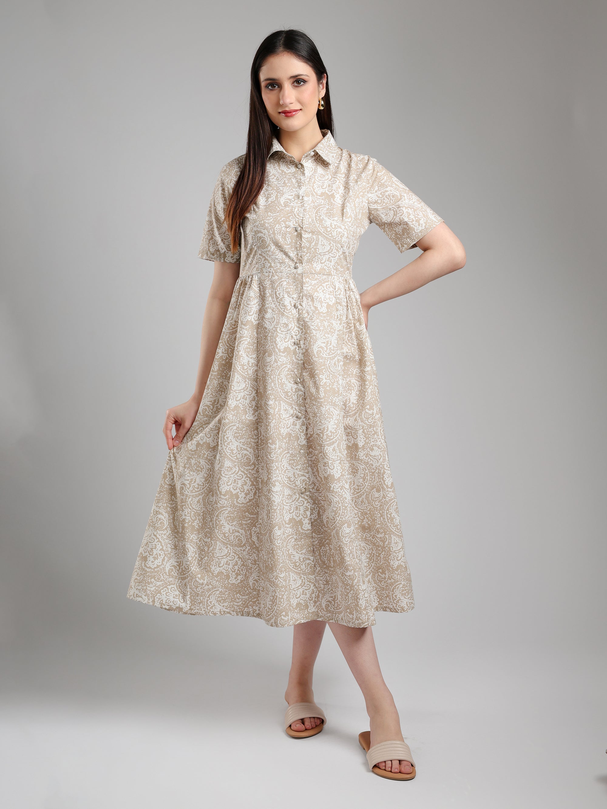 Velisse Midi dress- Beige