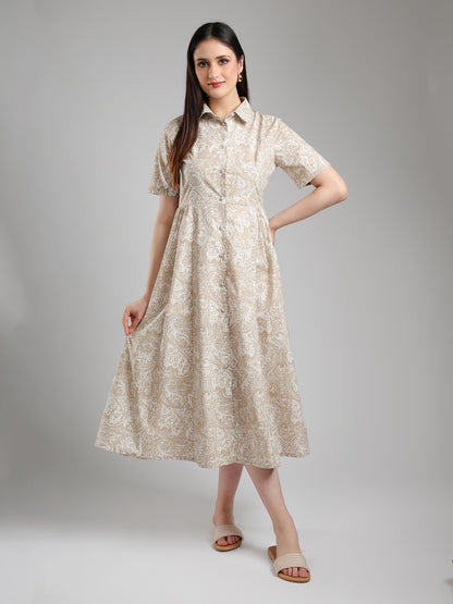 Velisse Midi dress- Beige