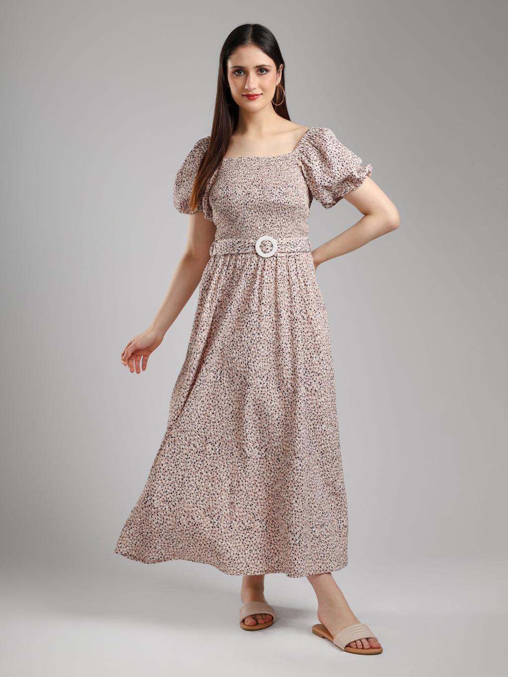Avira Textured Flared Dress