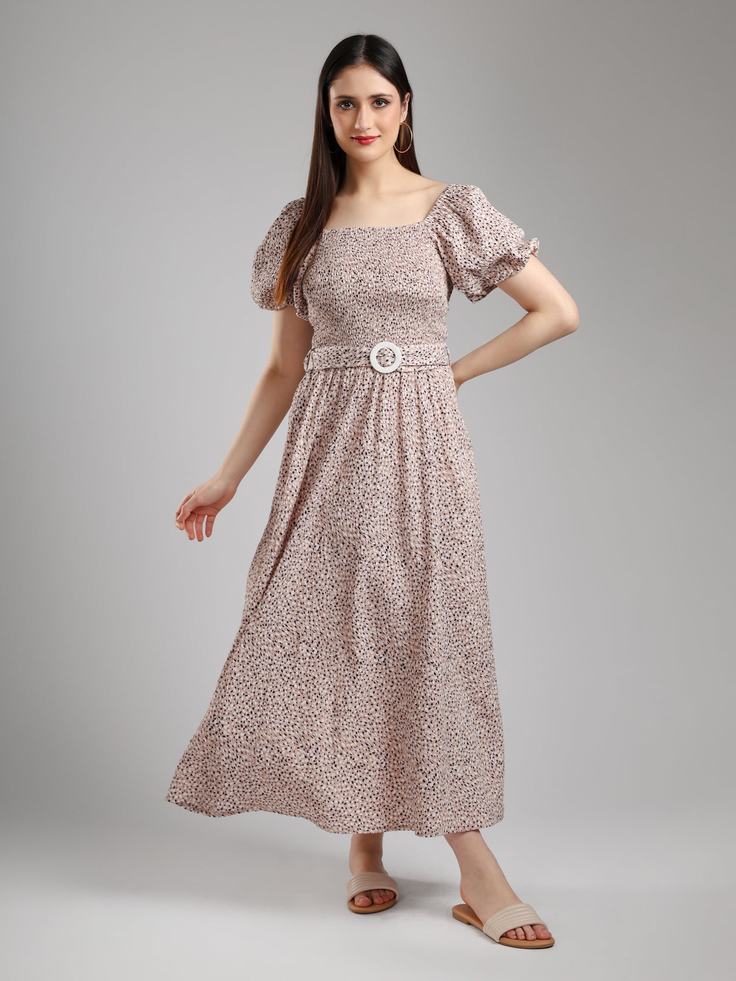 Avira Textured Flared Dress