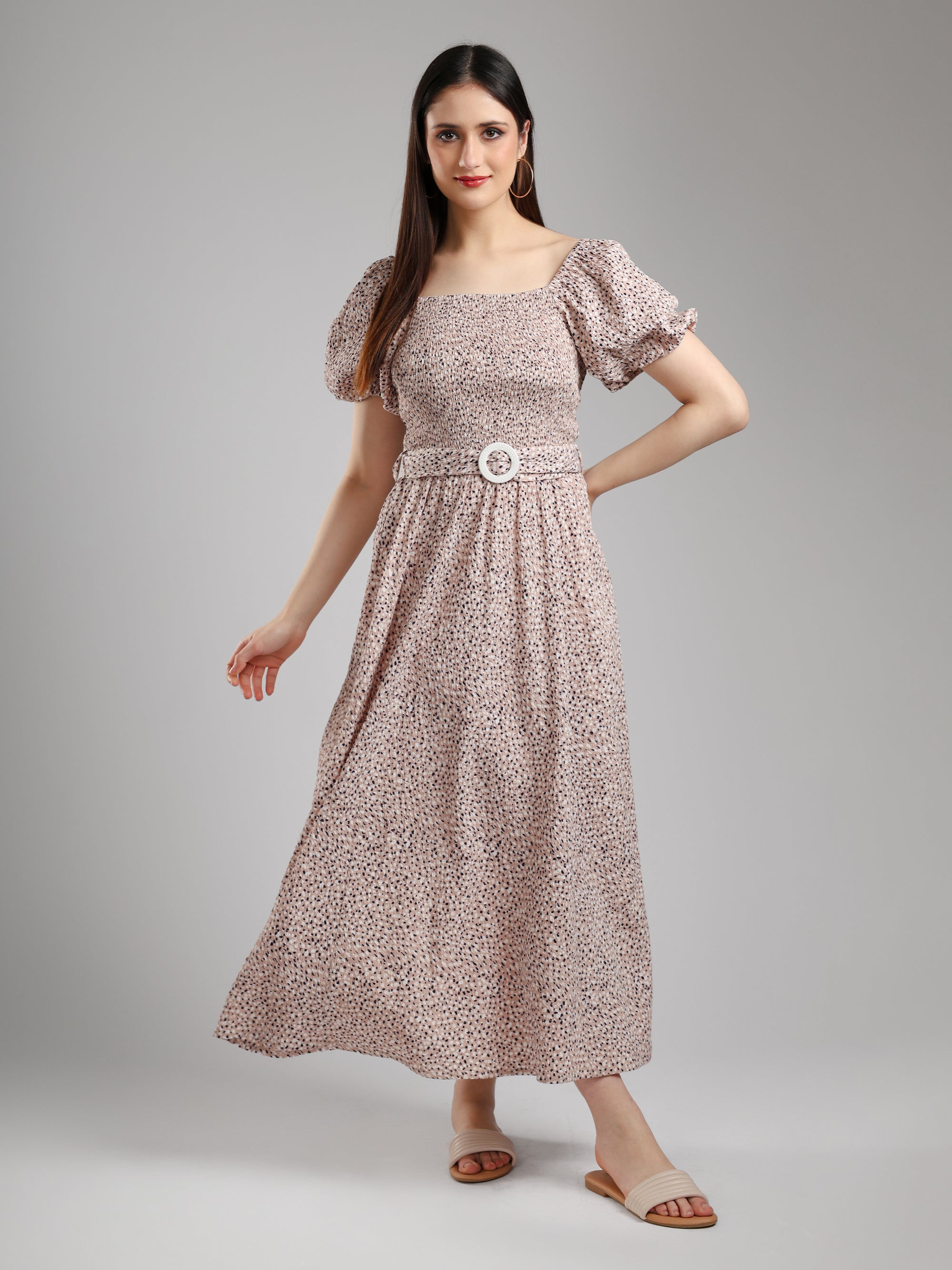 Avira Textured Flared Dress