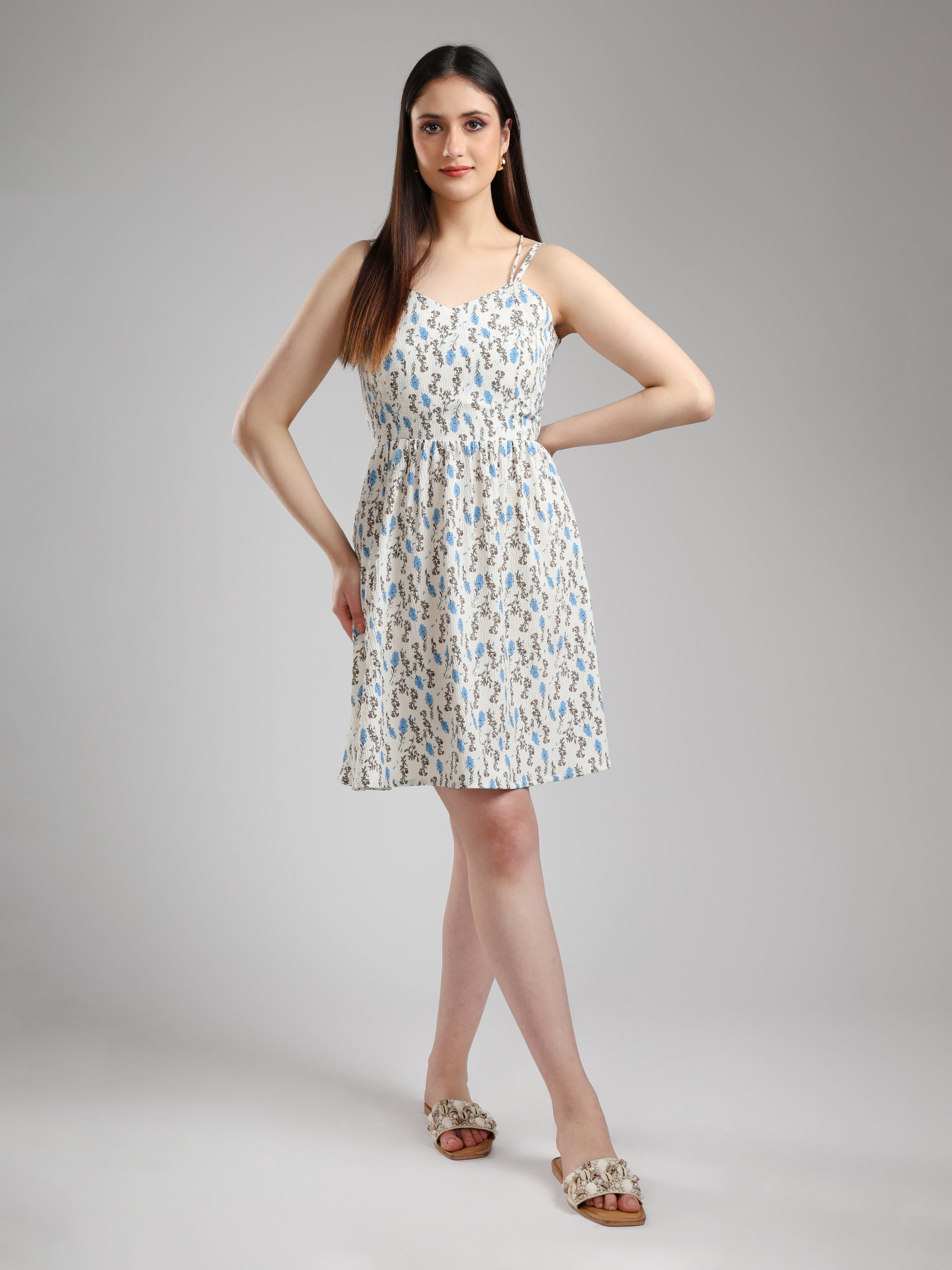 Elya Flare Dress- Printed