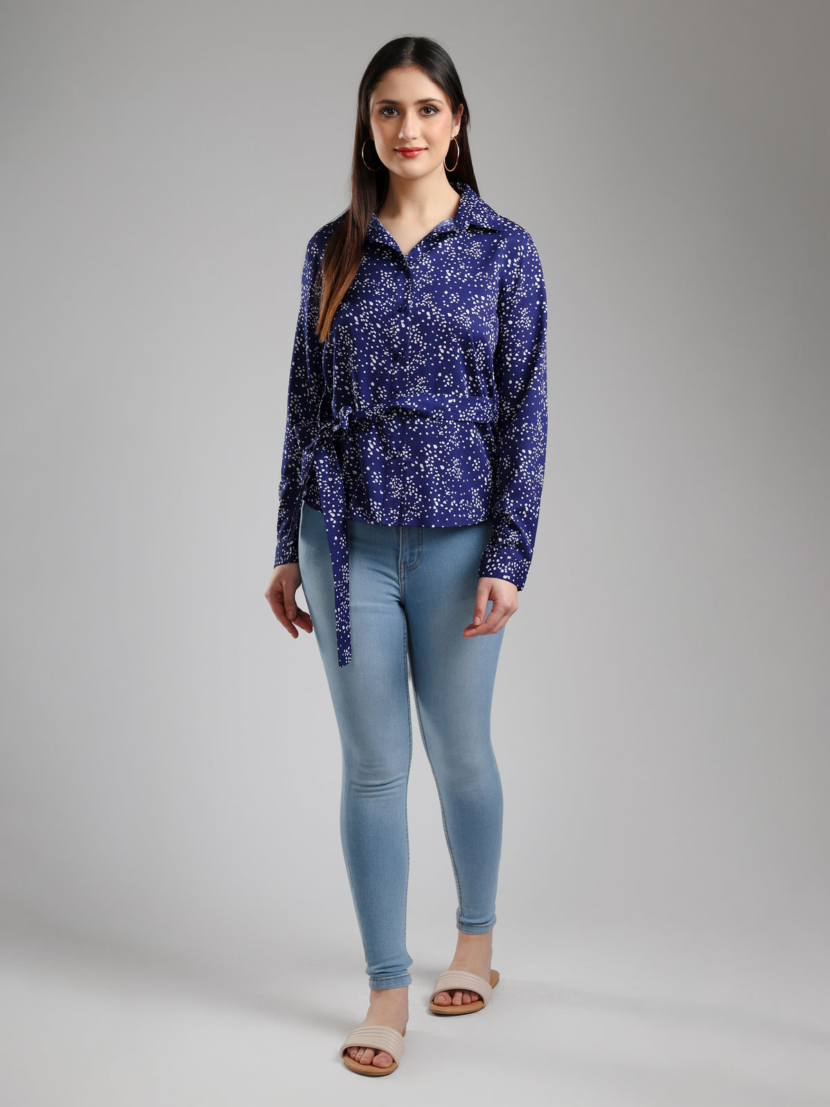 Zivara chic printed shirt - Navy