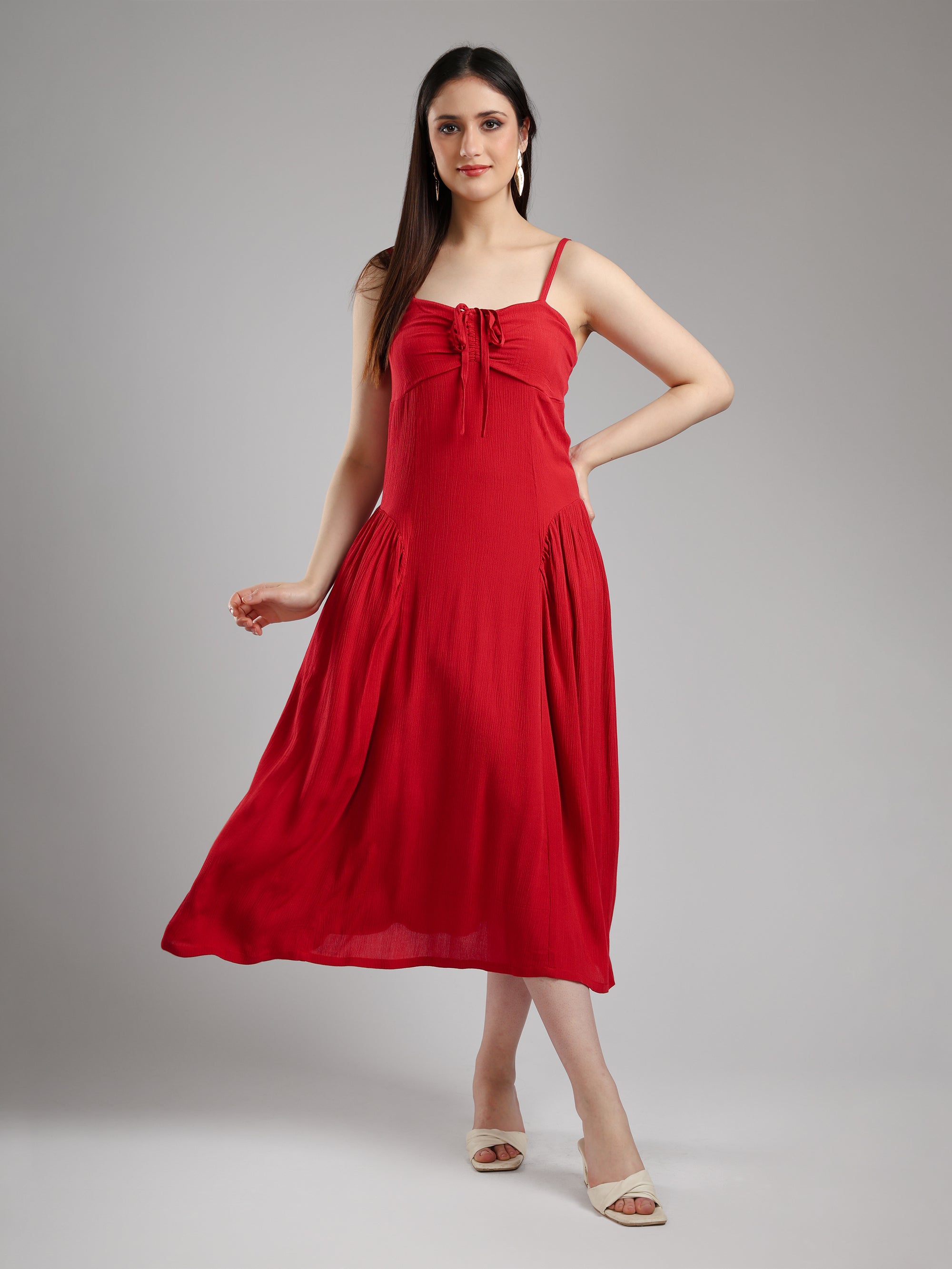 Eivan Fit& Flare Dress - Maroon