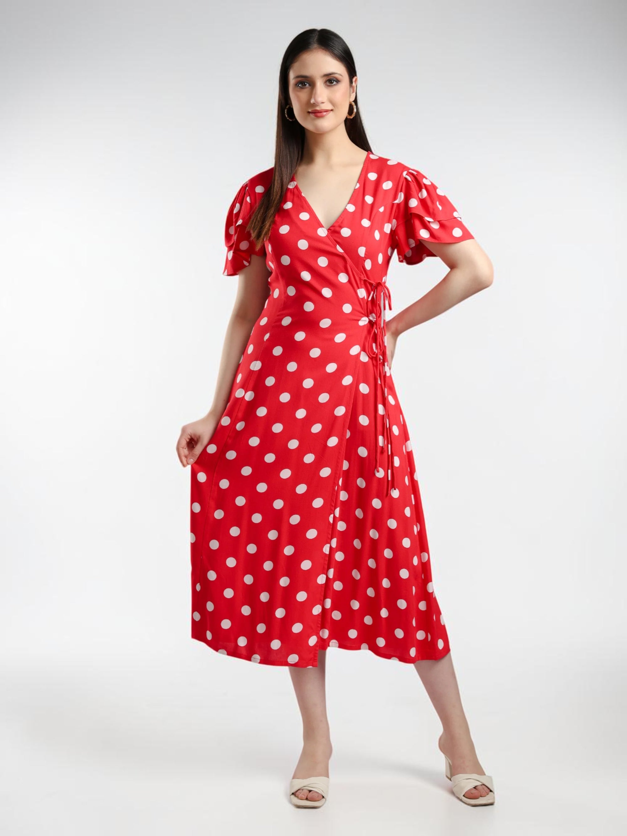 Cory edge red Polka Dot Dress for Women and Girl