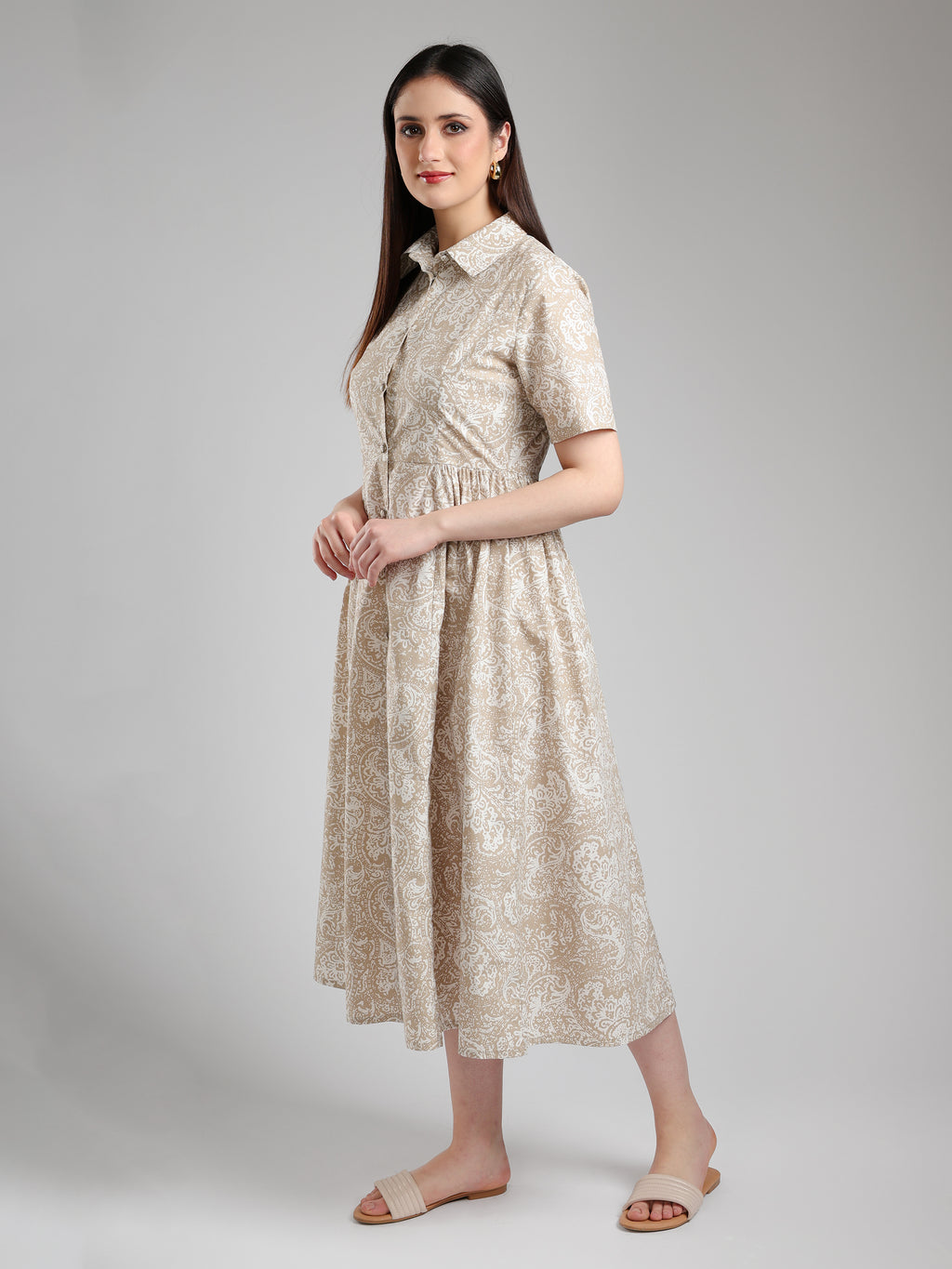 Velisse Midi dress- Beige