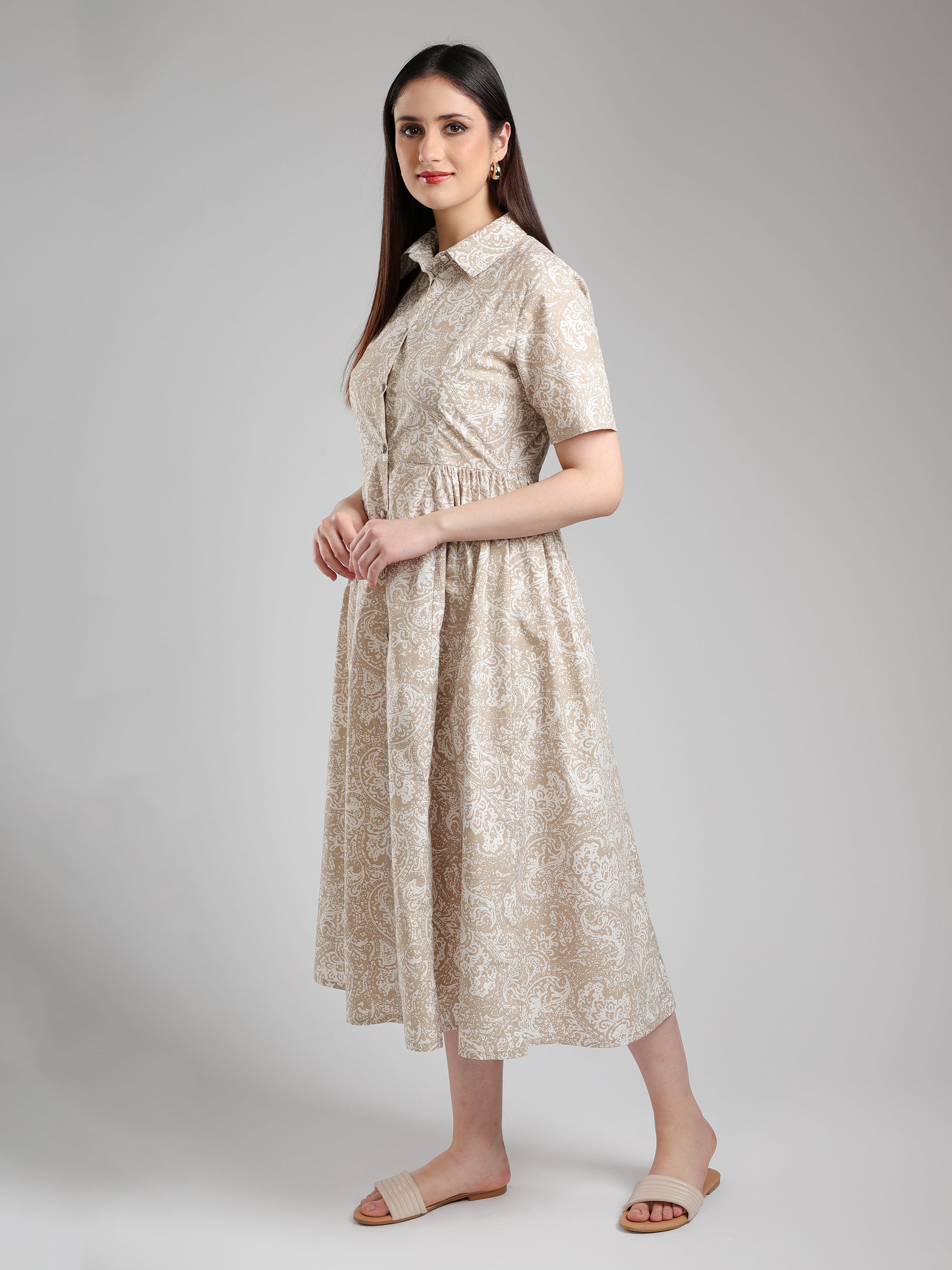 Velisse Midi dress- Beige