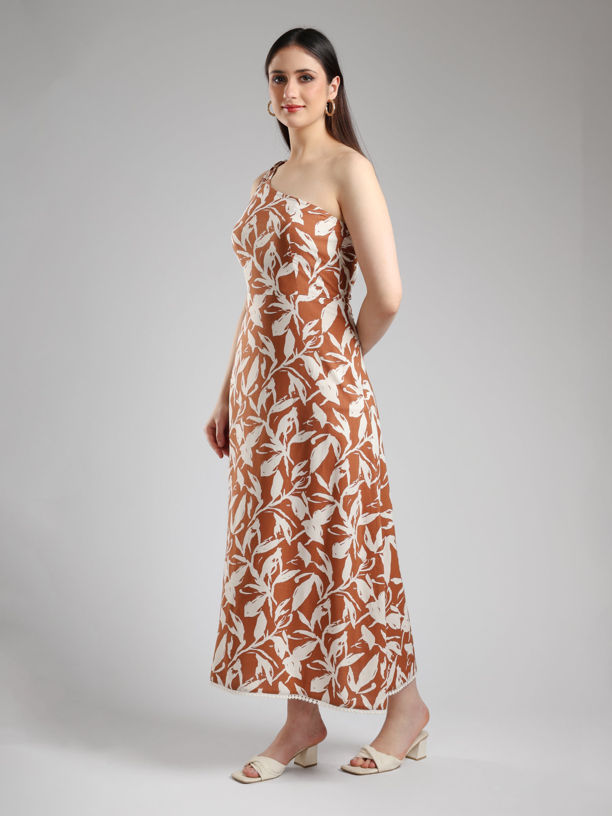 Alizeh One Shoulder Dress- Printed