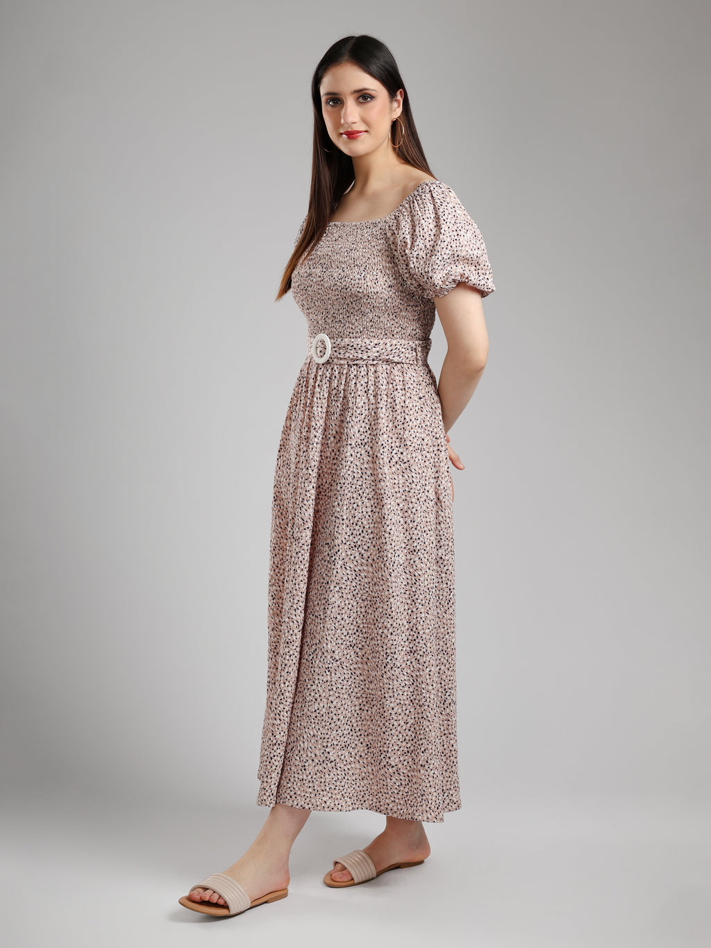 Avira Textured Flared Dress