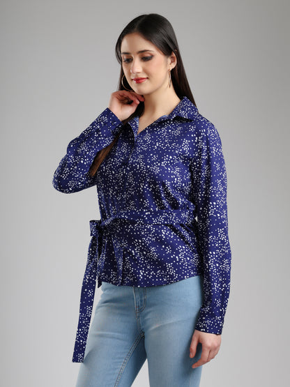 Zivara chic printed shirt - Navy