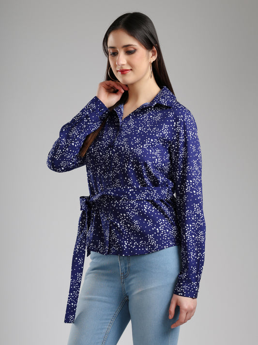 Zivara chic printed shirt - Navy
