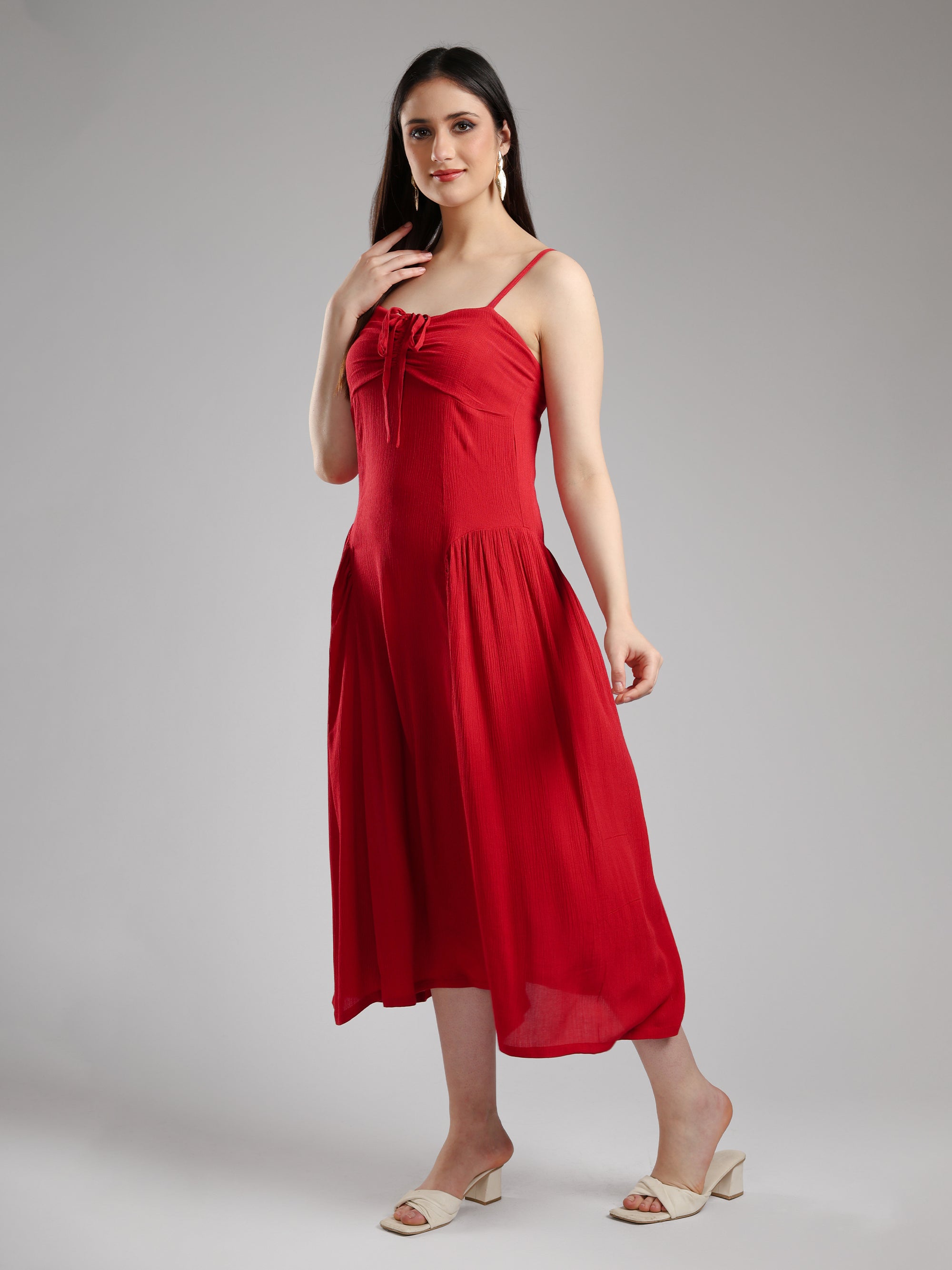 Eivan Fit& Flare Dress - Maroon