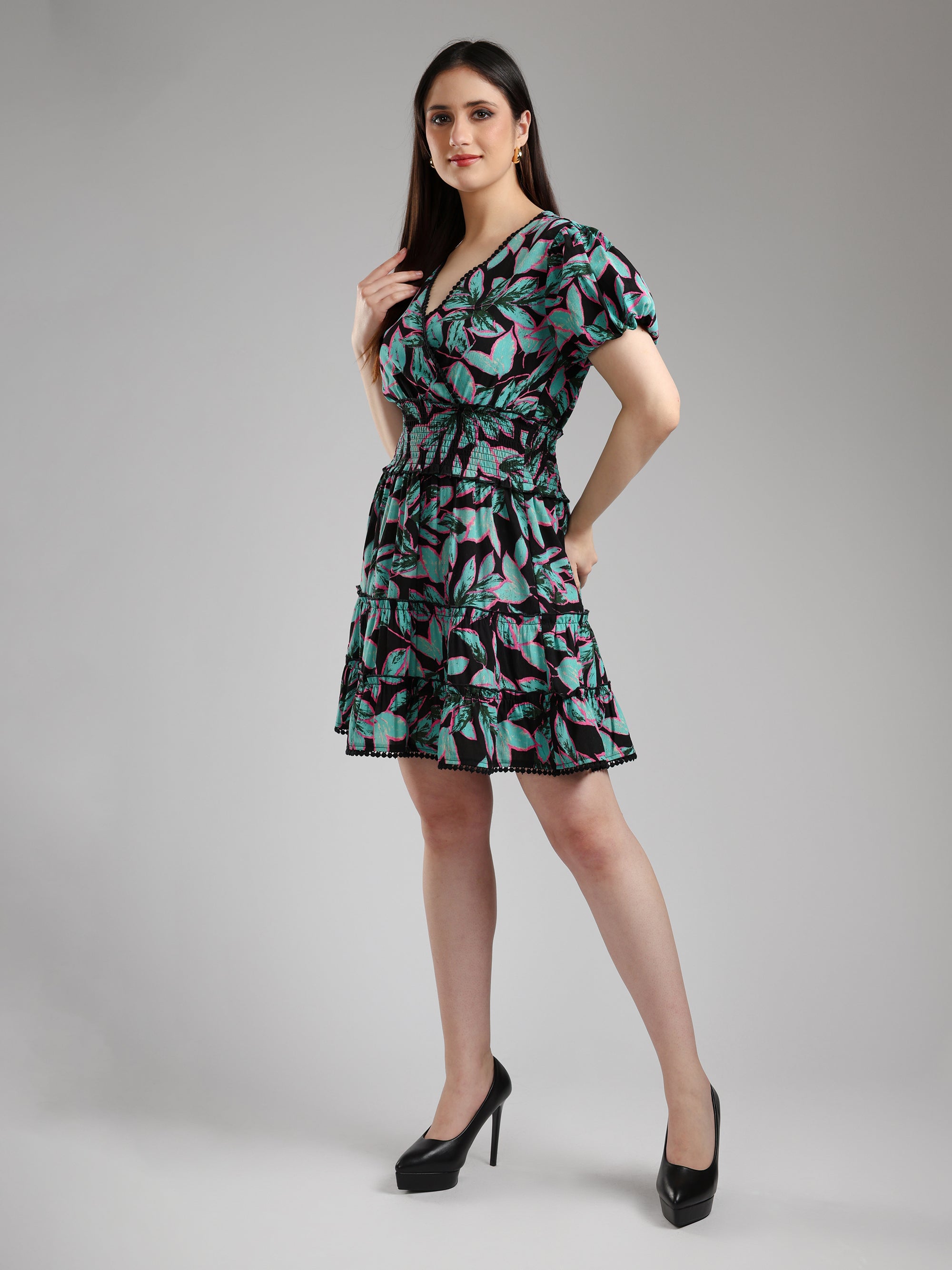 Ceren Midi Dress- Printed