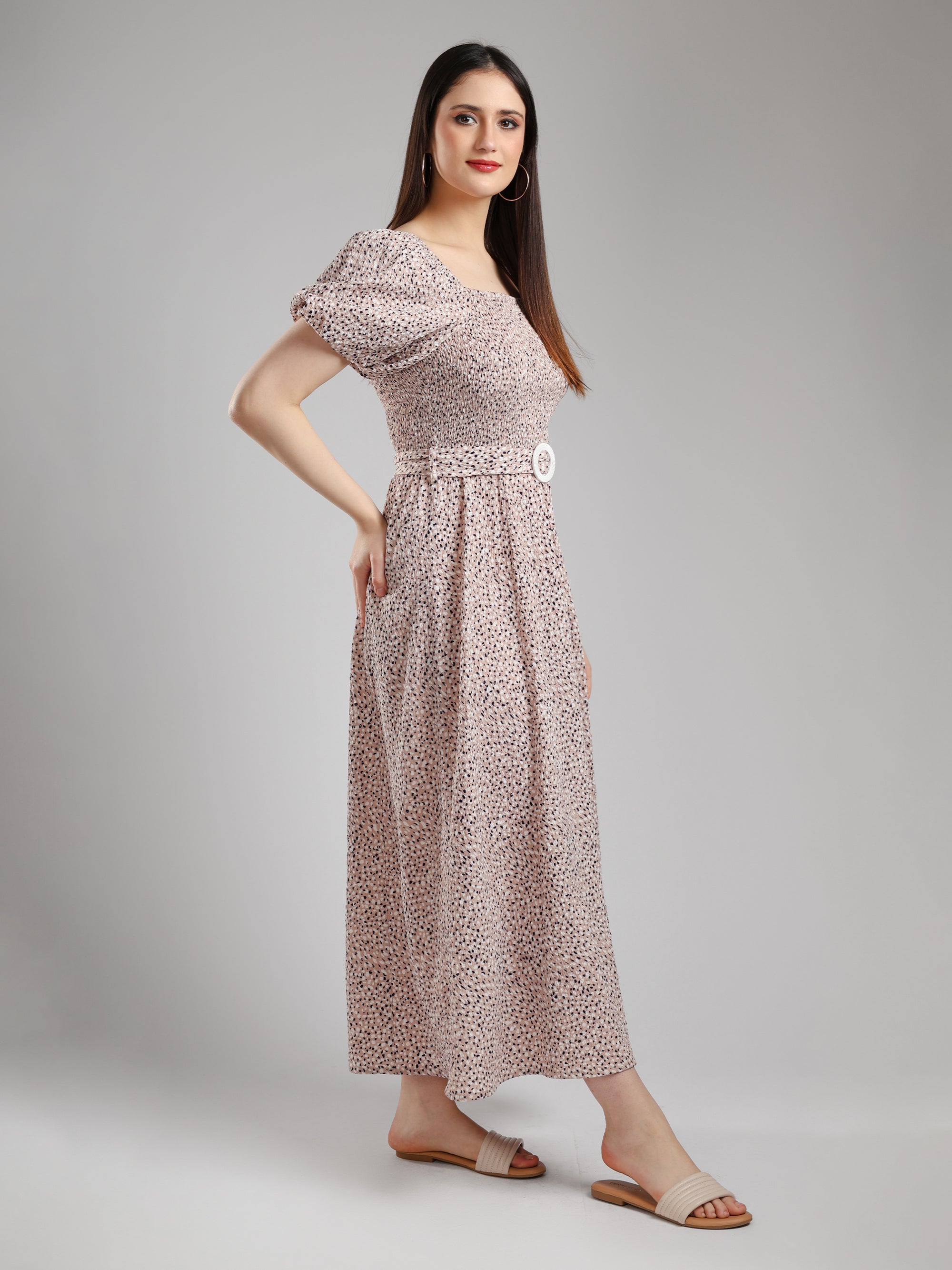 Avira Textured Flared Dress