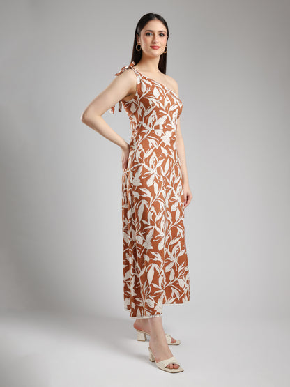 Alizeh One Shoulder Dress- Printed