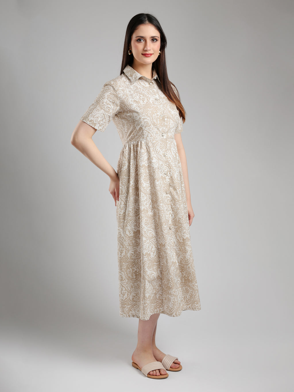 Velisse Midi dress- Beige