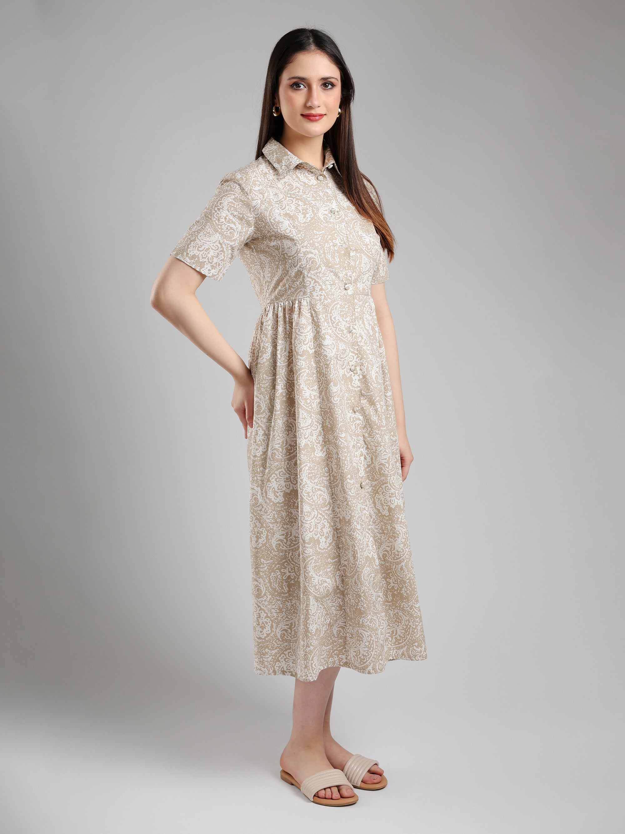 Velisse Midi dress- Beige
