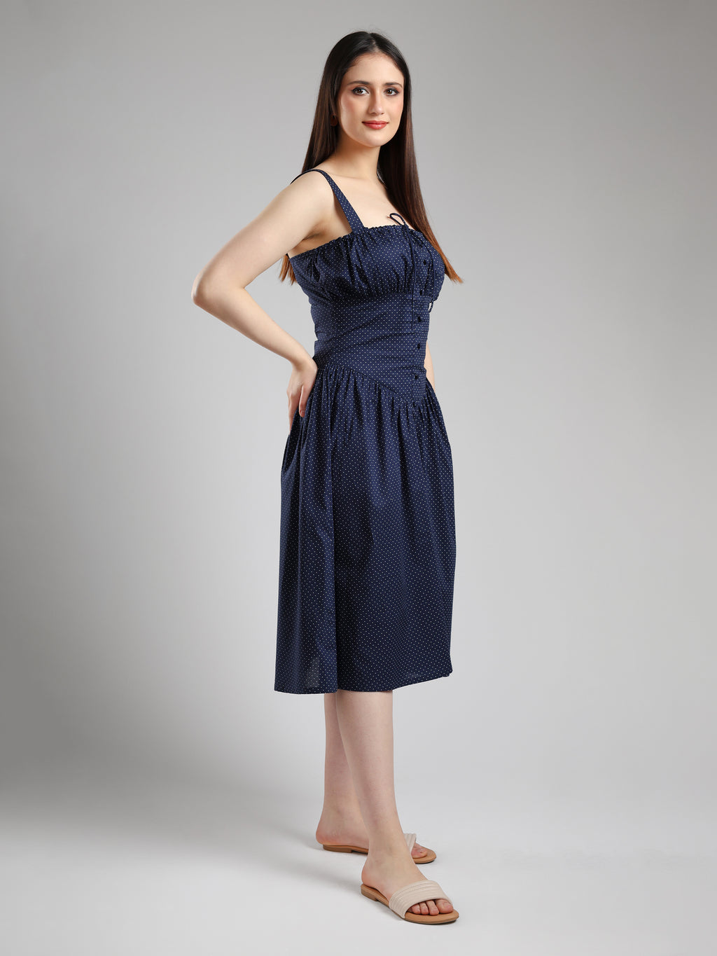 Alara Fit& Flare Dress - Blue