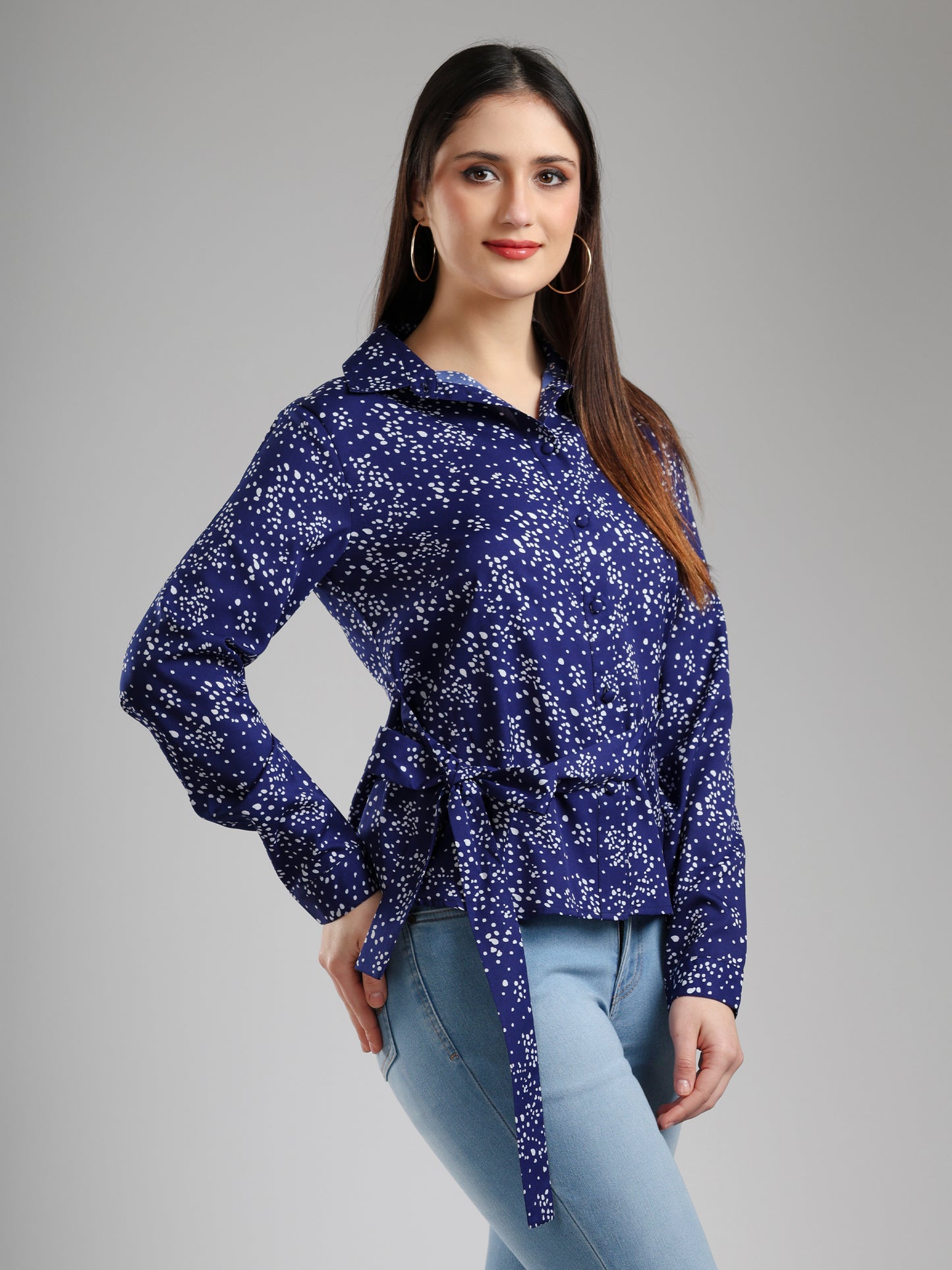 Zivara chic printed shirt - Navy