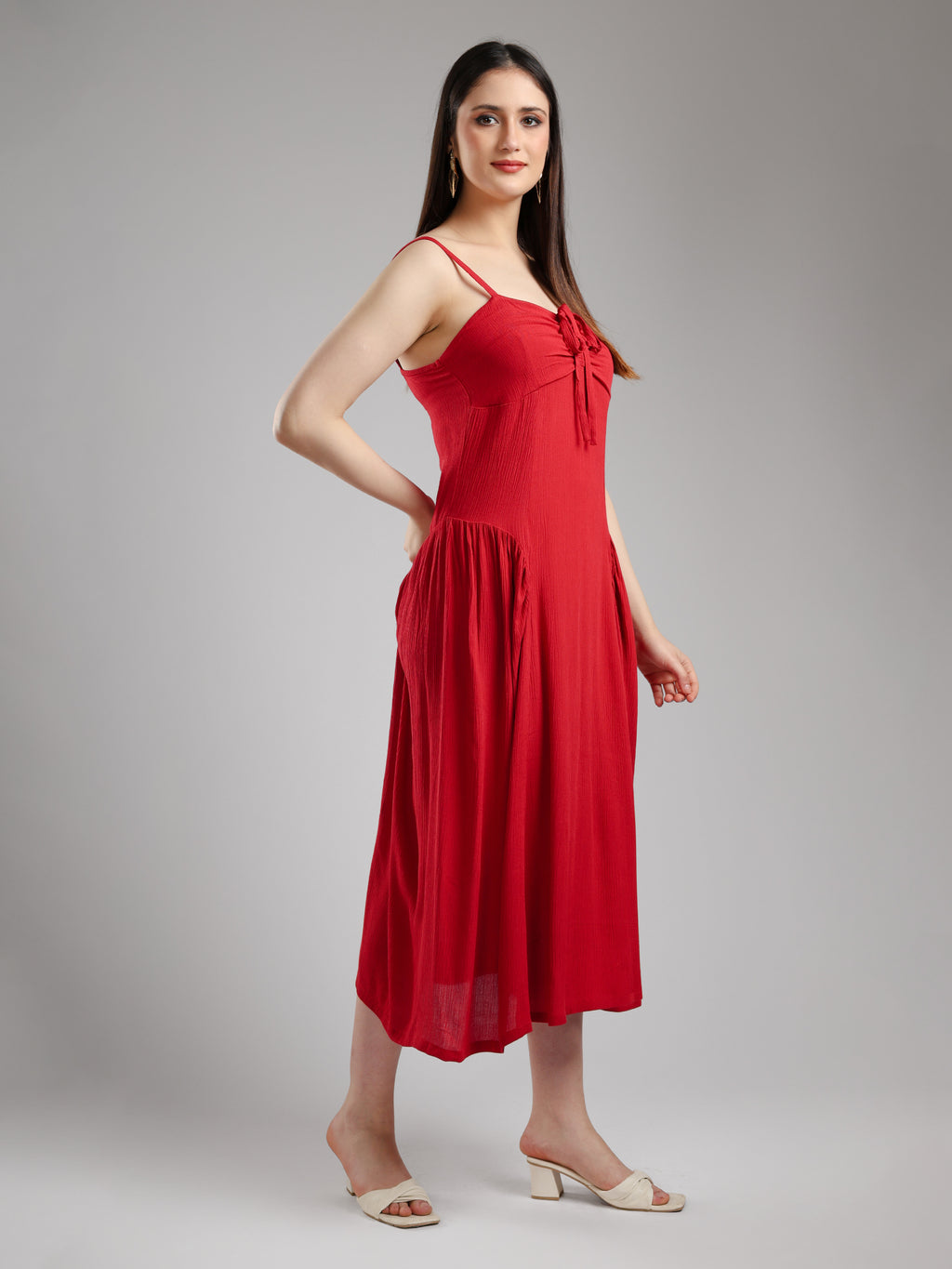 Eivan Fit& Flare Dress - Maroon