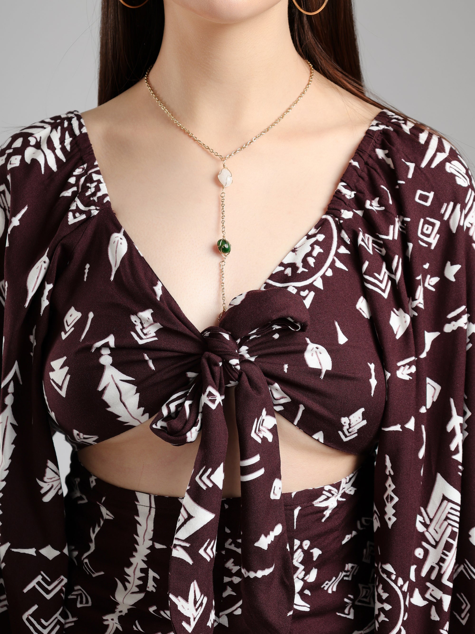 Elowen Abstract Playsuit- Brown