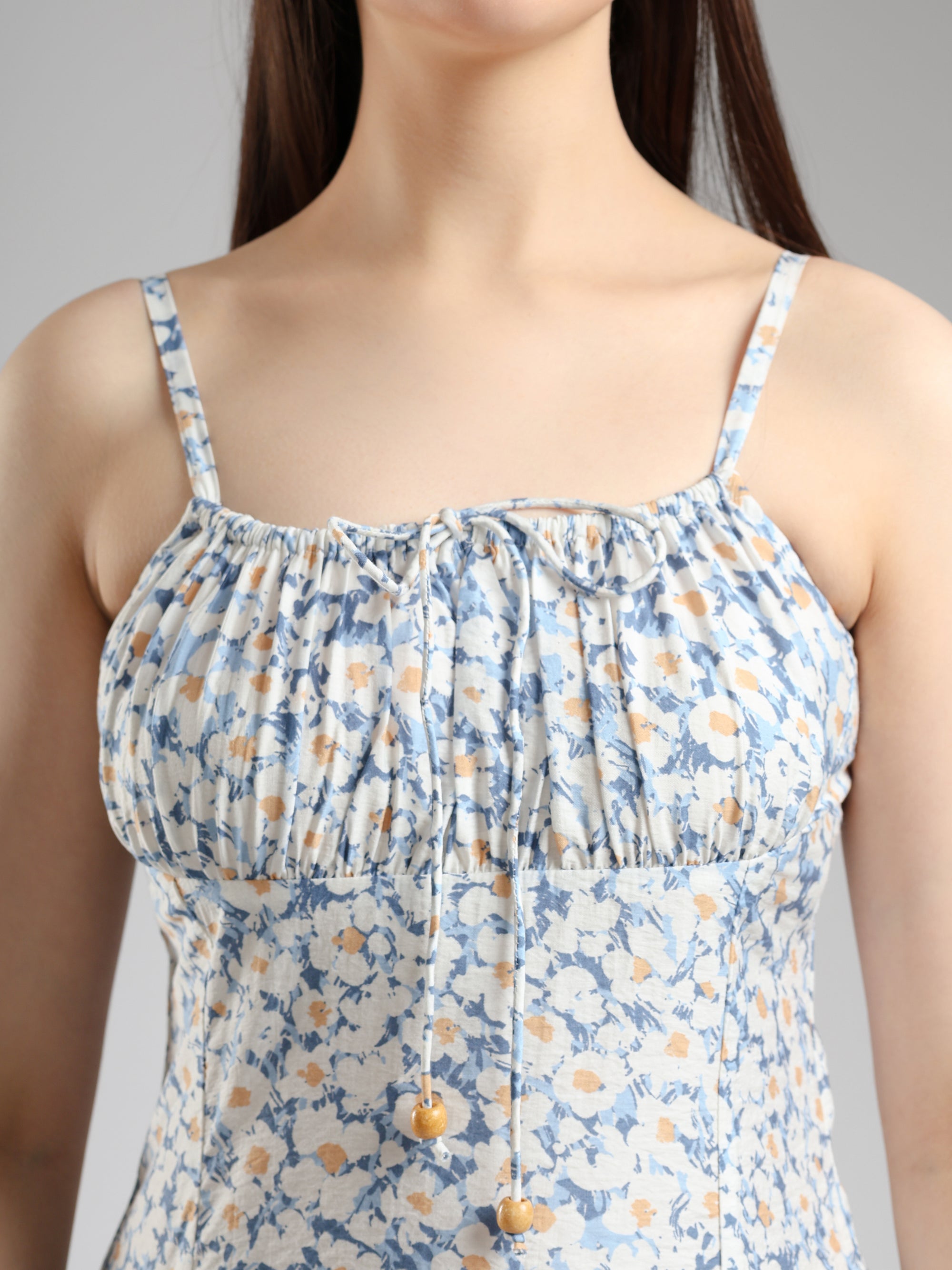Ismera Midi Floral Dress- Blue