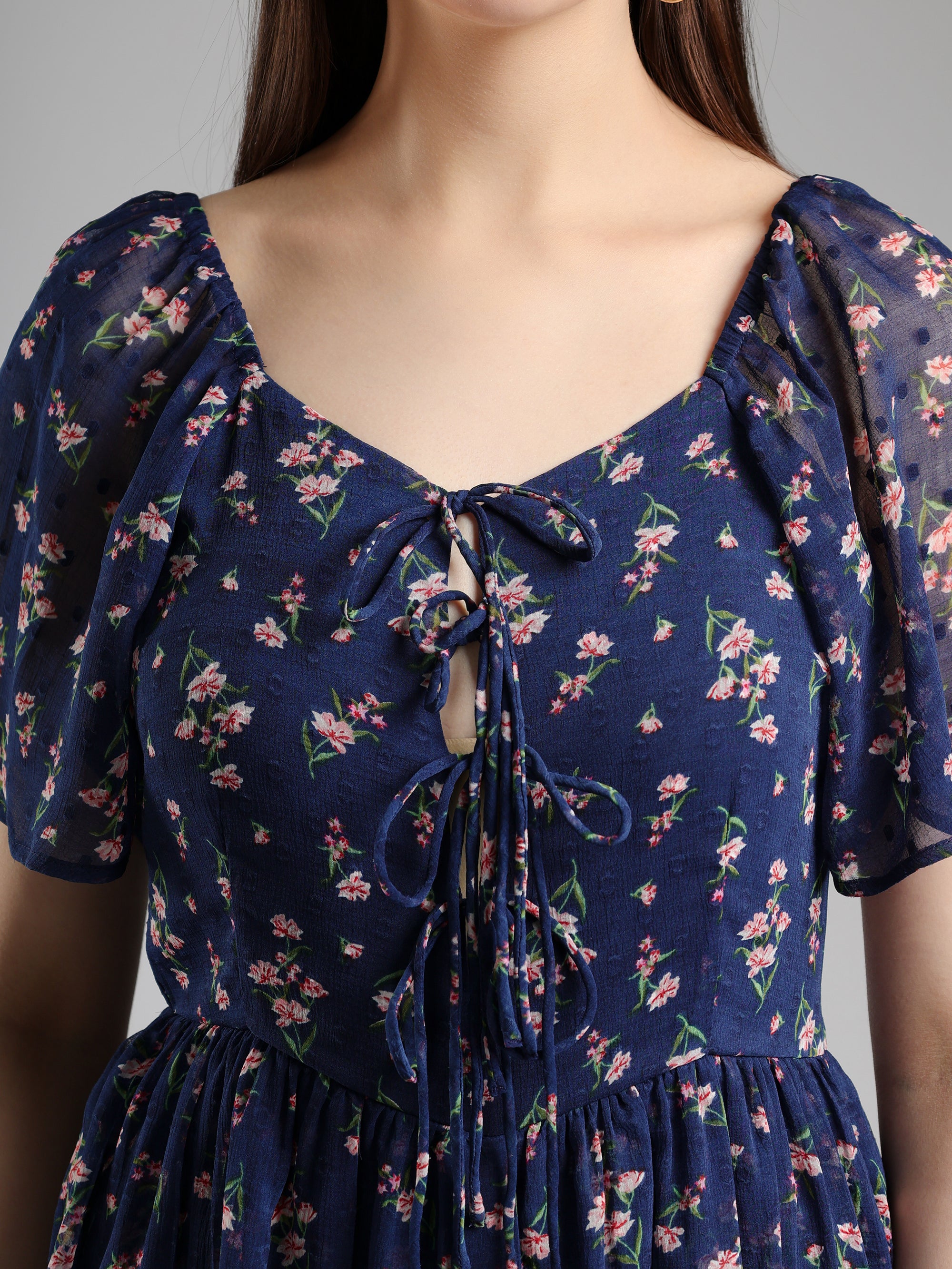 Serra Printed Blue Romper