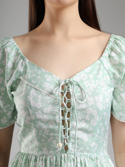 Zoom image of floral midi dress for women by cory edge