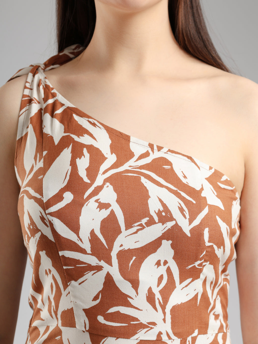 Alizeh One Shoulder Dress- Printed