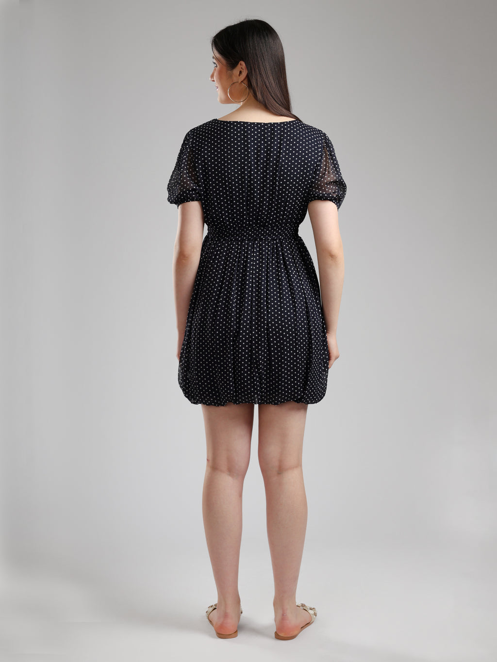 Selis Polka Chiffon Dress