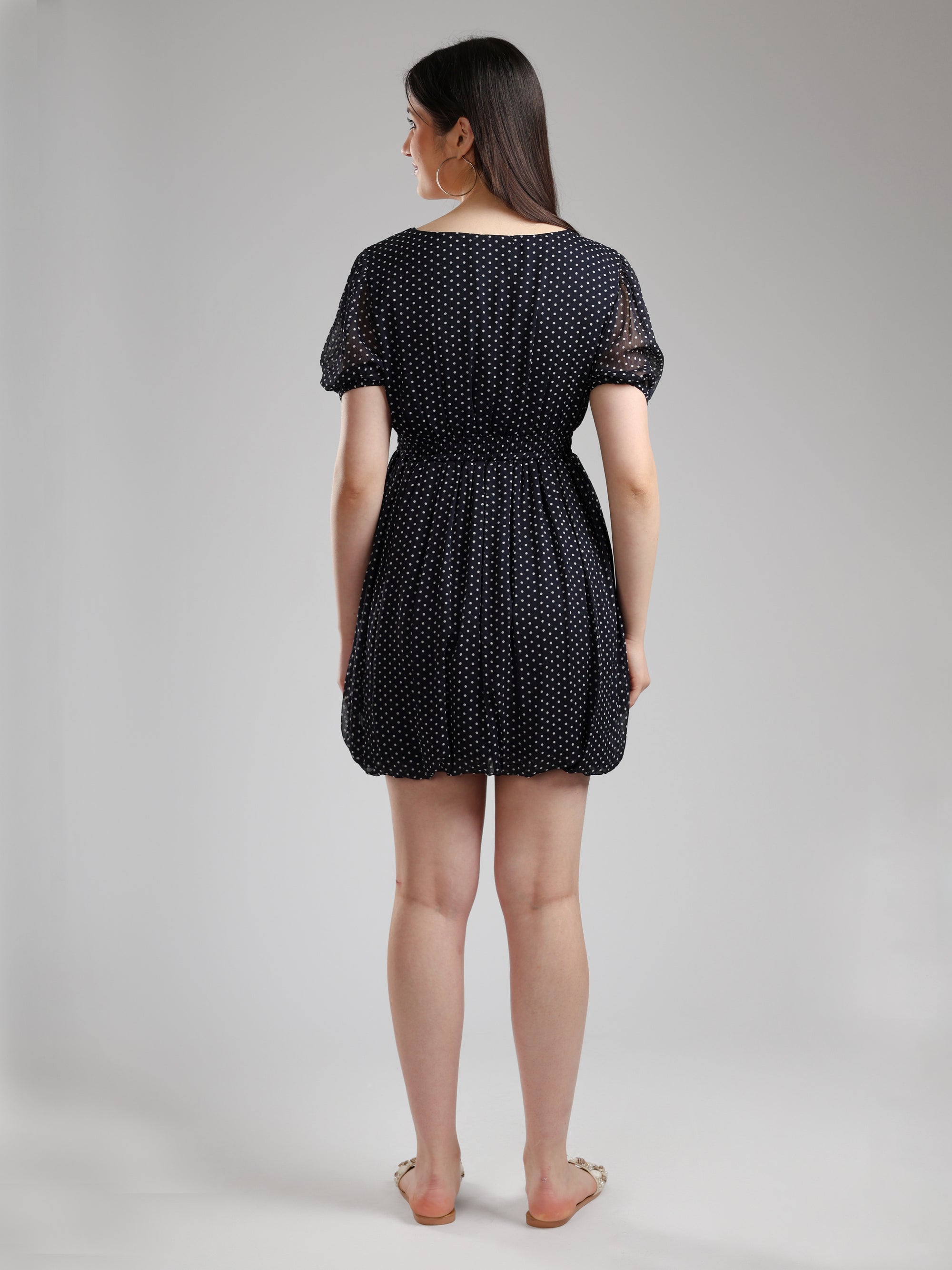 Selis Polka Chiffon Dress