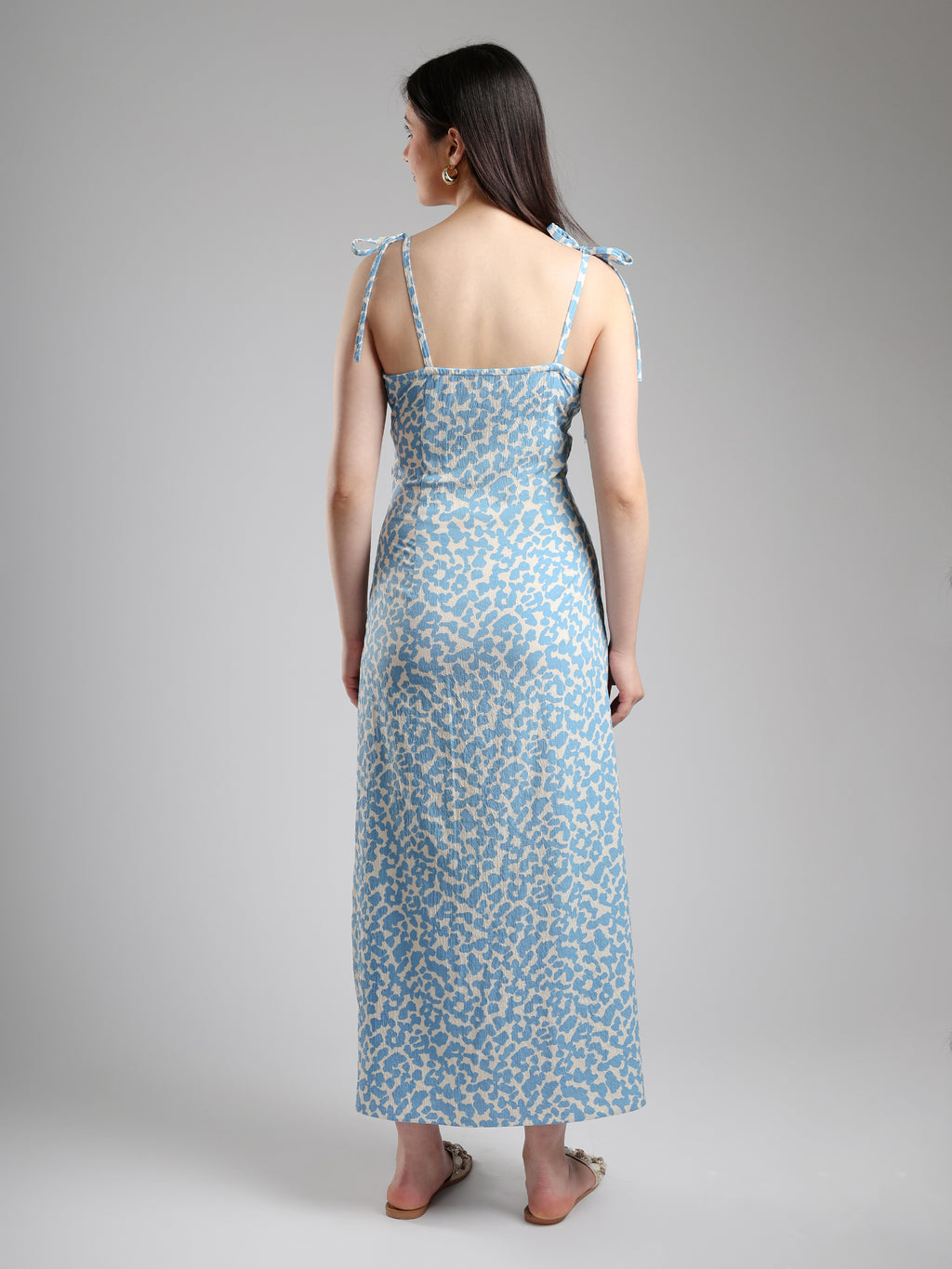 Lyra Blue long Slit dress