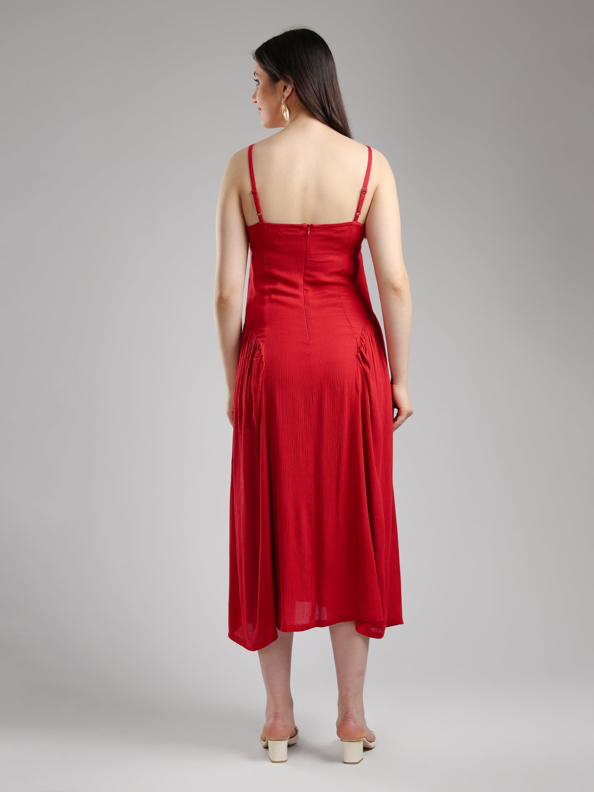 Eivan Fit& Flare Dress - Maroon