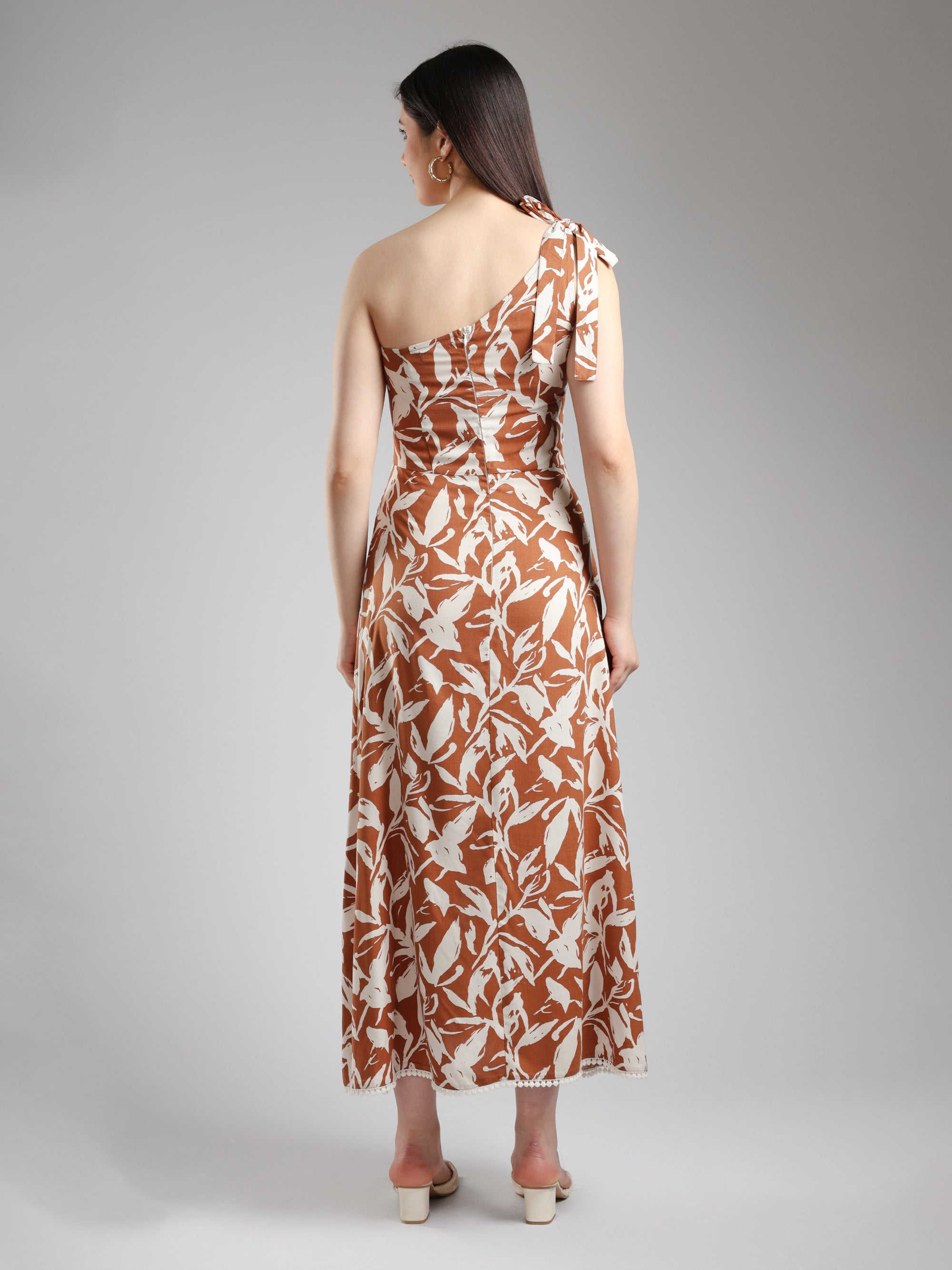 Alizeh One Shoulder Dress- Printed