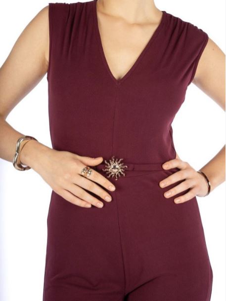 Detail Maroon Jumpsuits