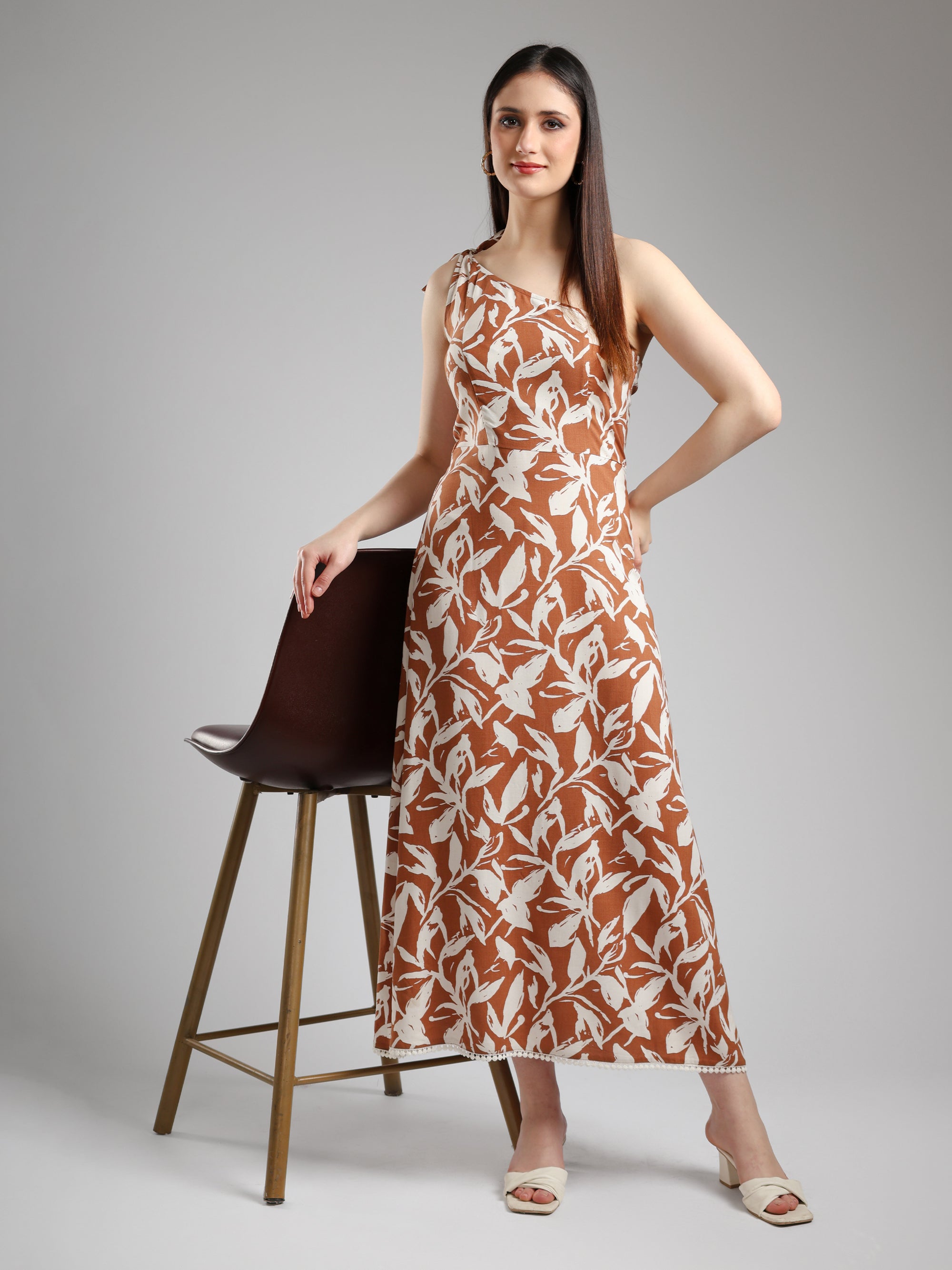 Alizeh One Shoulder Dress- Printed