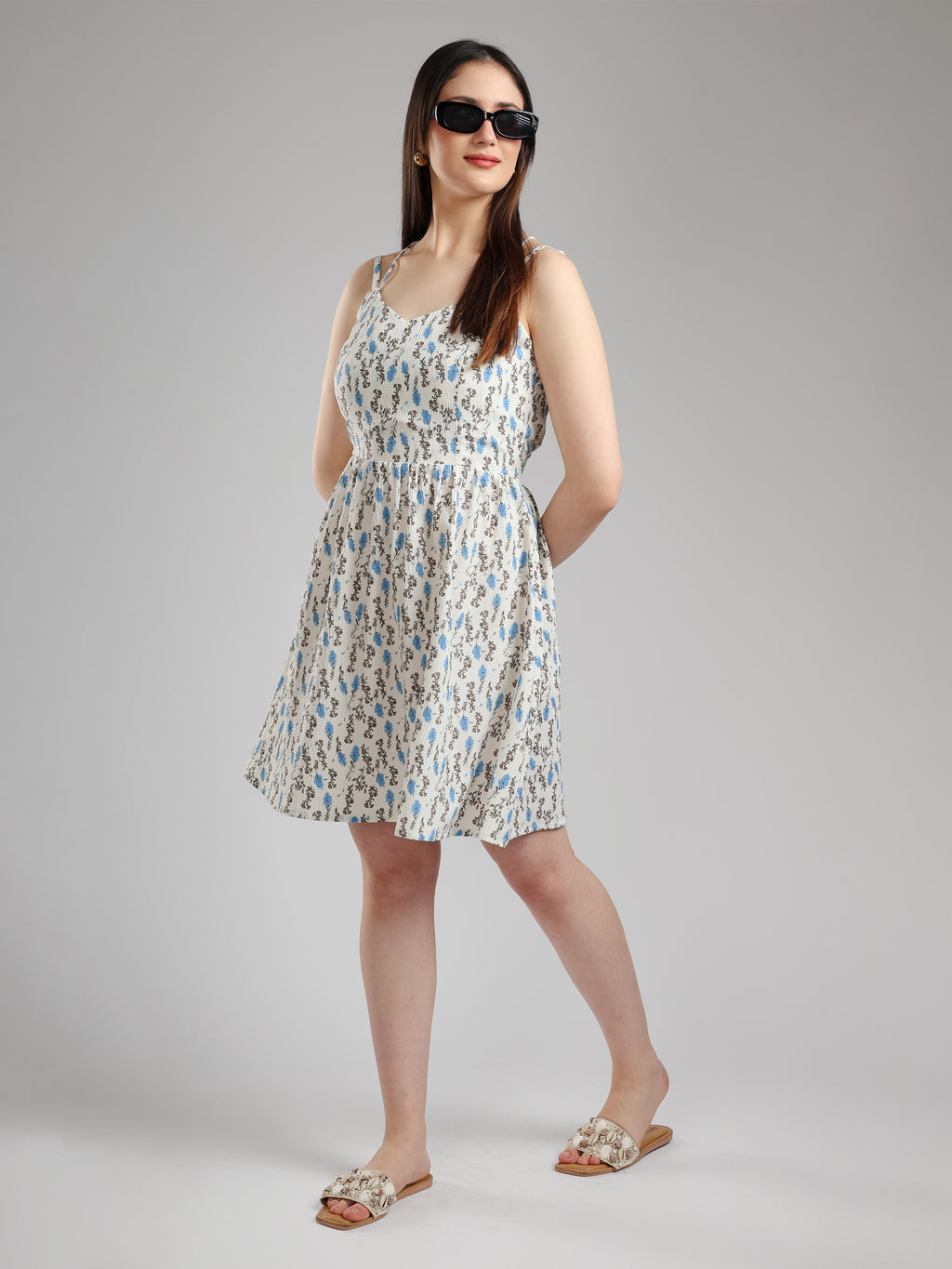 Elya Flare Dress- Printed