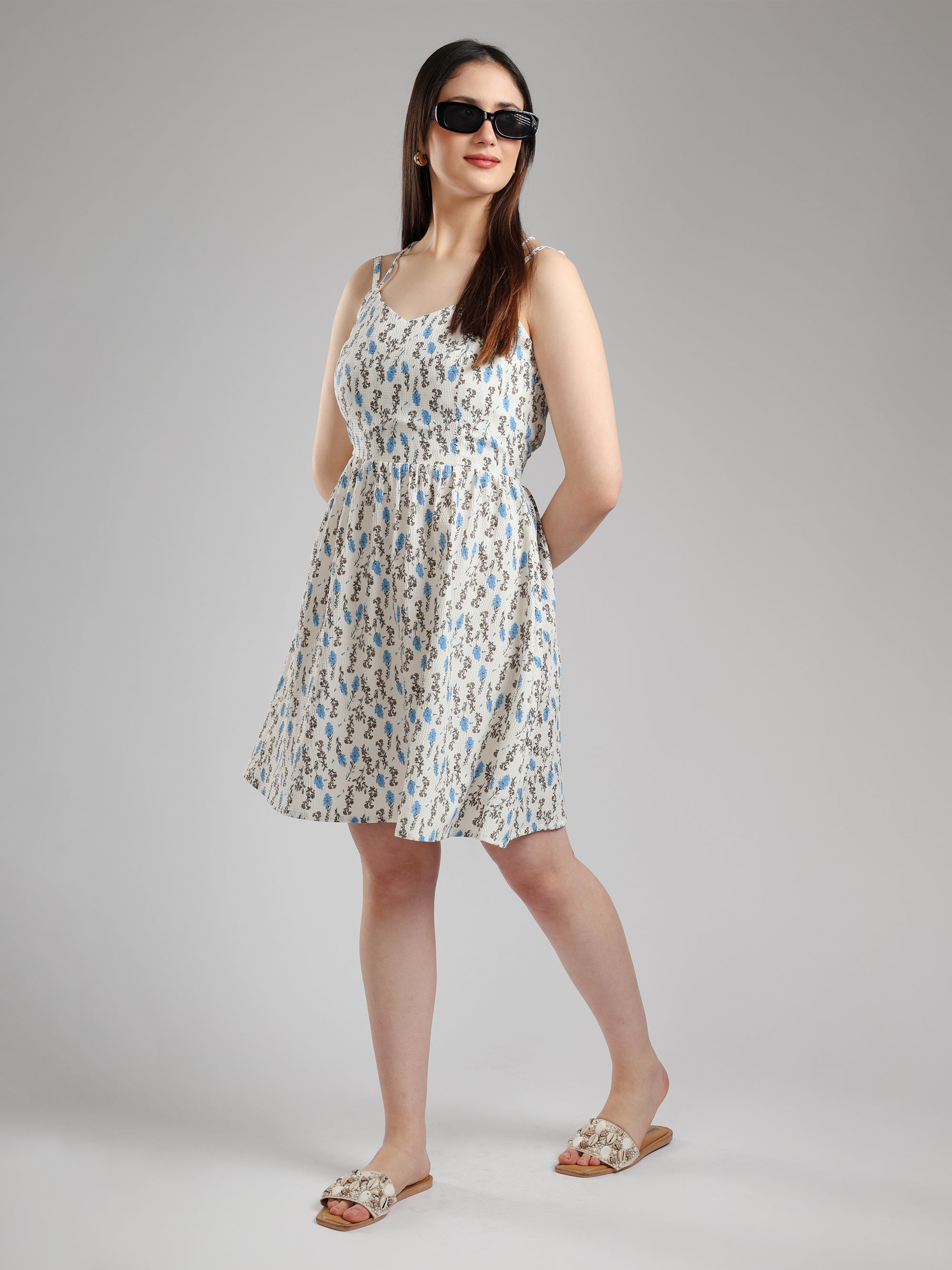 Elya Flare Dress- Printed
