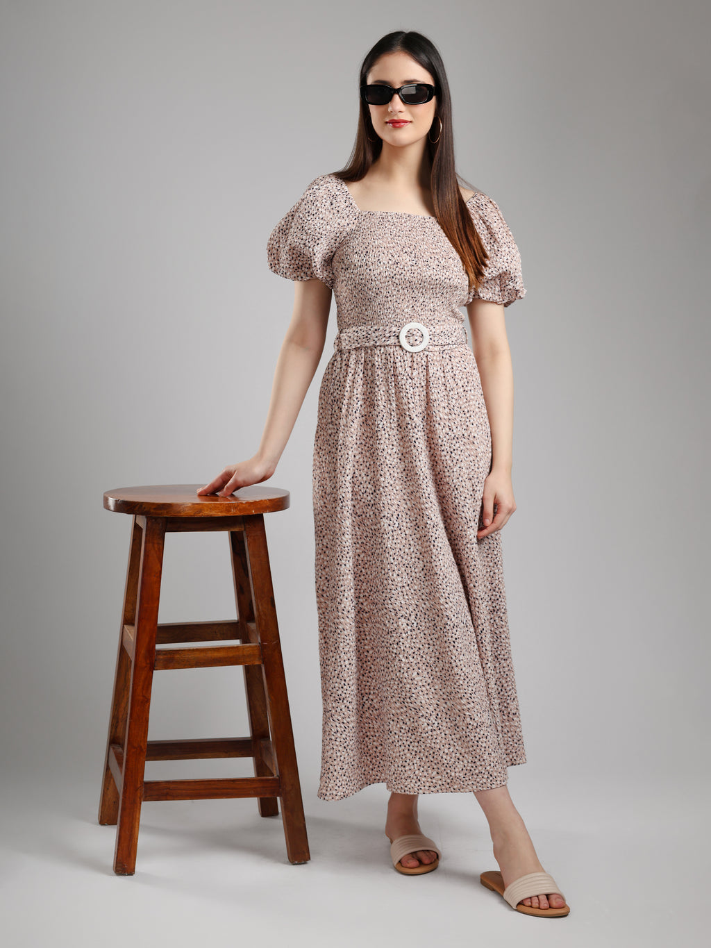 Avira Textured Flared Dress