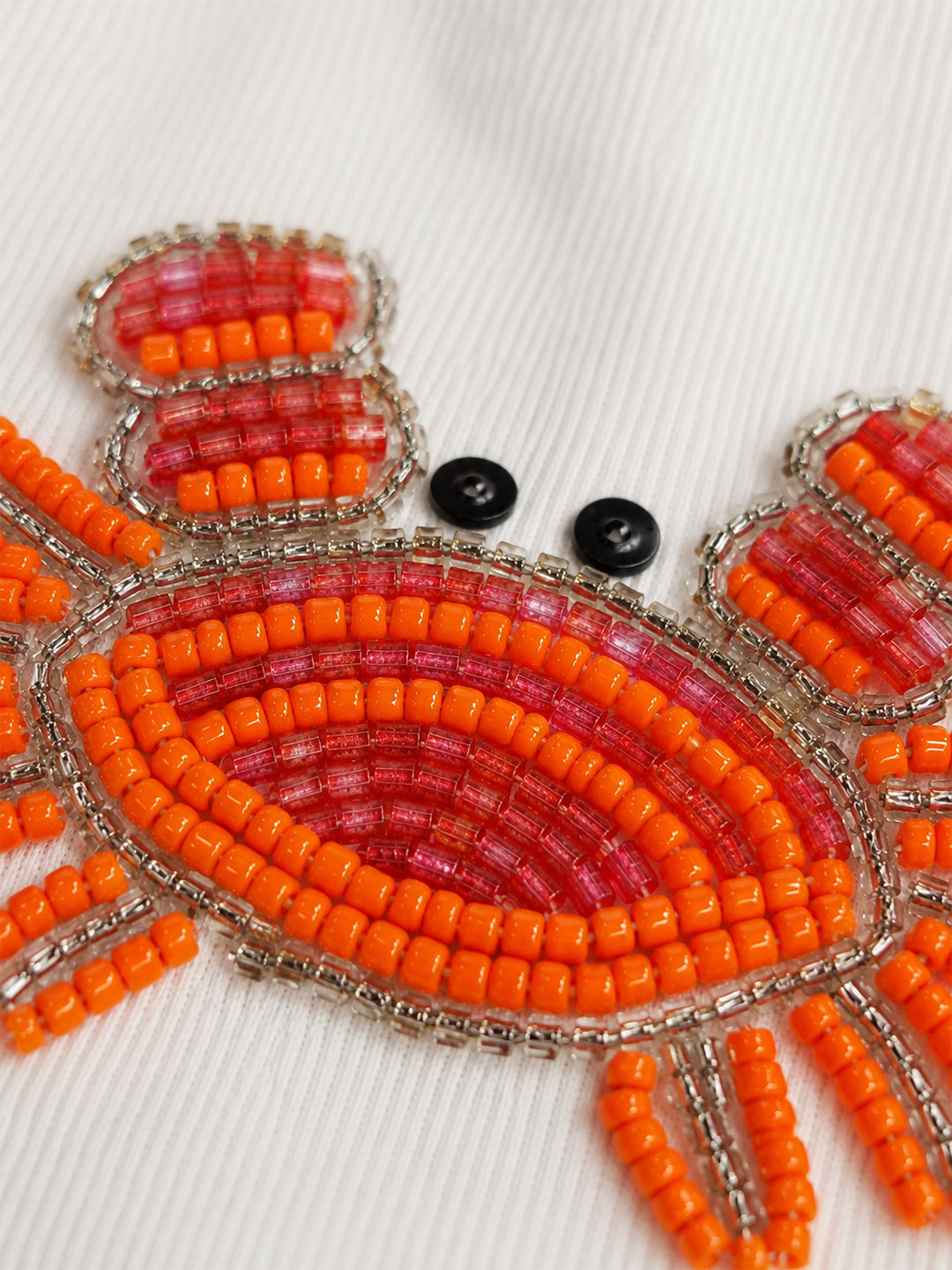 Crab Embellished Rib Racer Tank Top