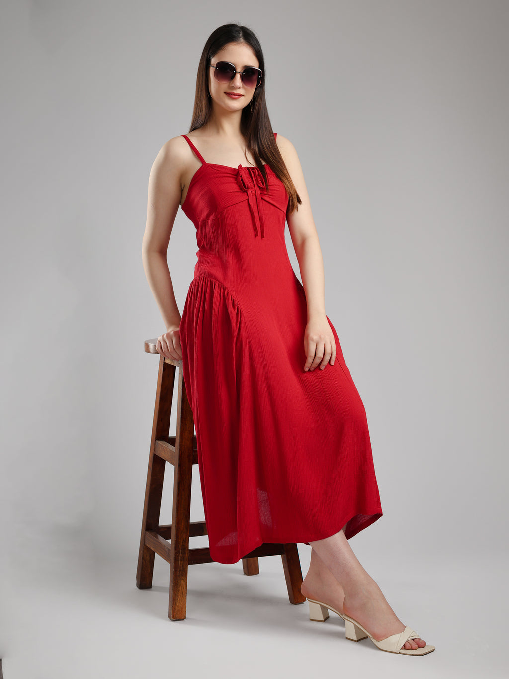 Eivan Fit& Flare Dress - Maroon
